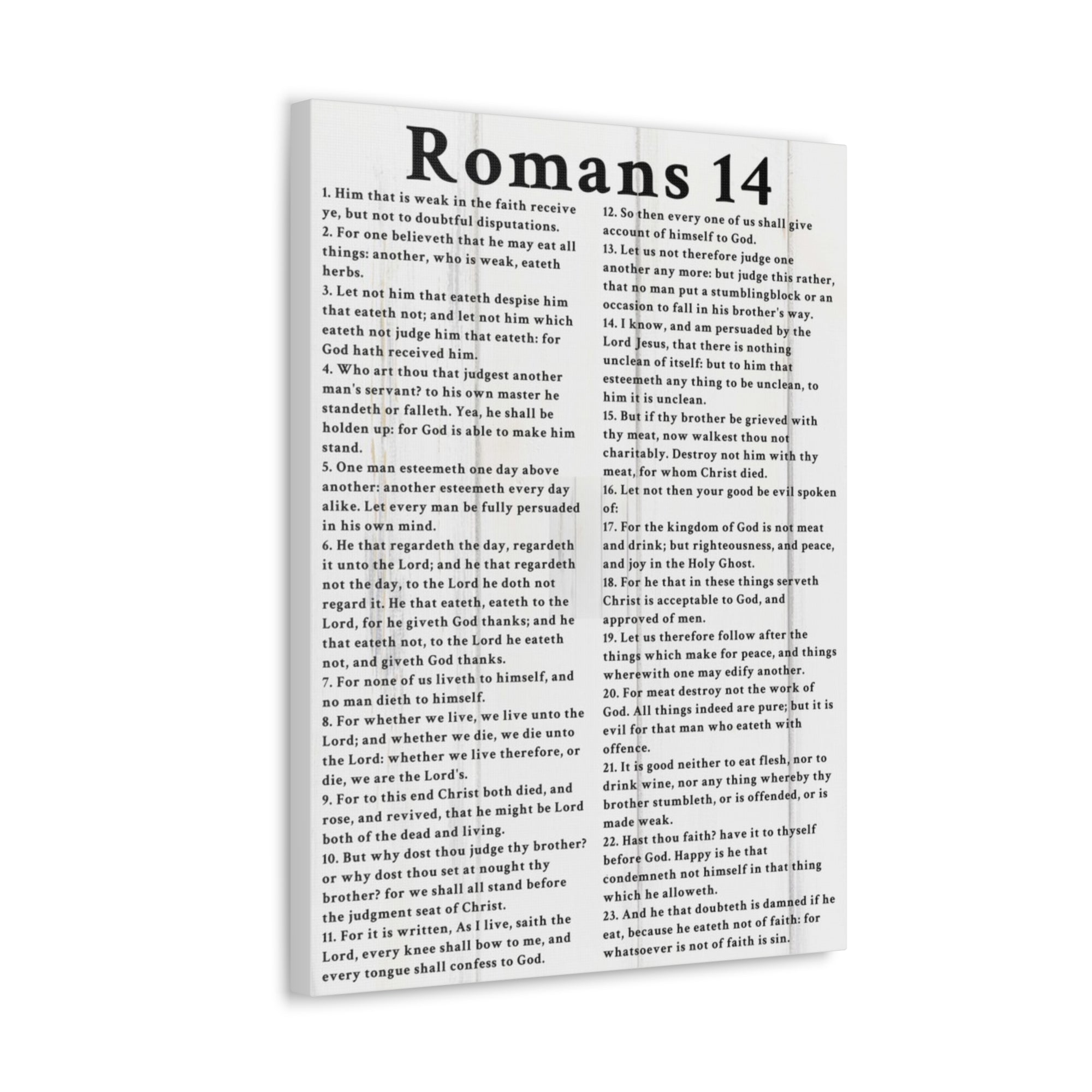 Scripture Walls Romans 14 White Bible Verse Canvas Christian Wall Art Ready to Hang Unframed-Express Your Love Gifts