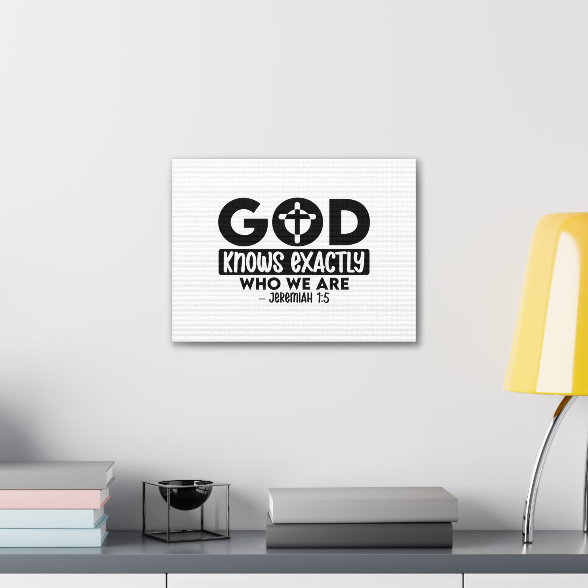 Scripture Walls Jeremiah 1:5 God Knows Exactly Bible Verse Canvas Christian Wall Art Ready to Hang Unframed-Express Your Love Gifts