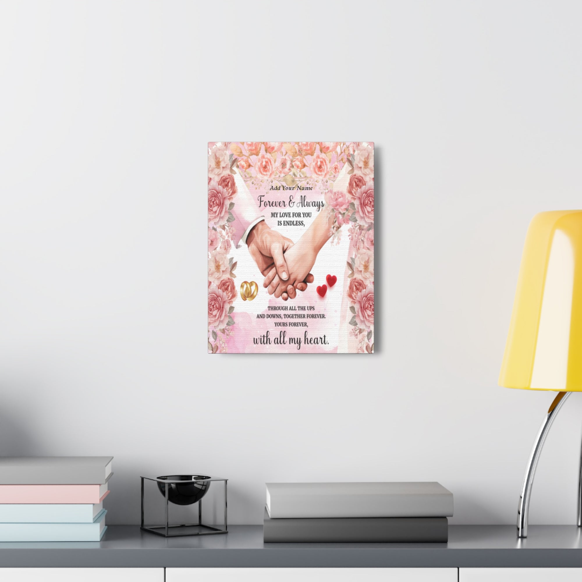 Personalized To My Wife Forever & Always Floral Canvas Wall Art – Romantic Wedding & Anniversary Gift-Express Your Love Gifts