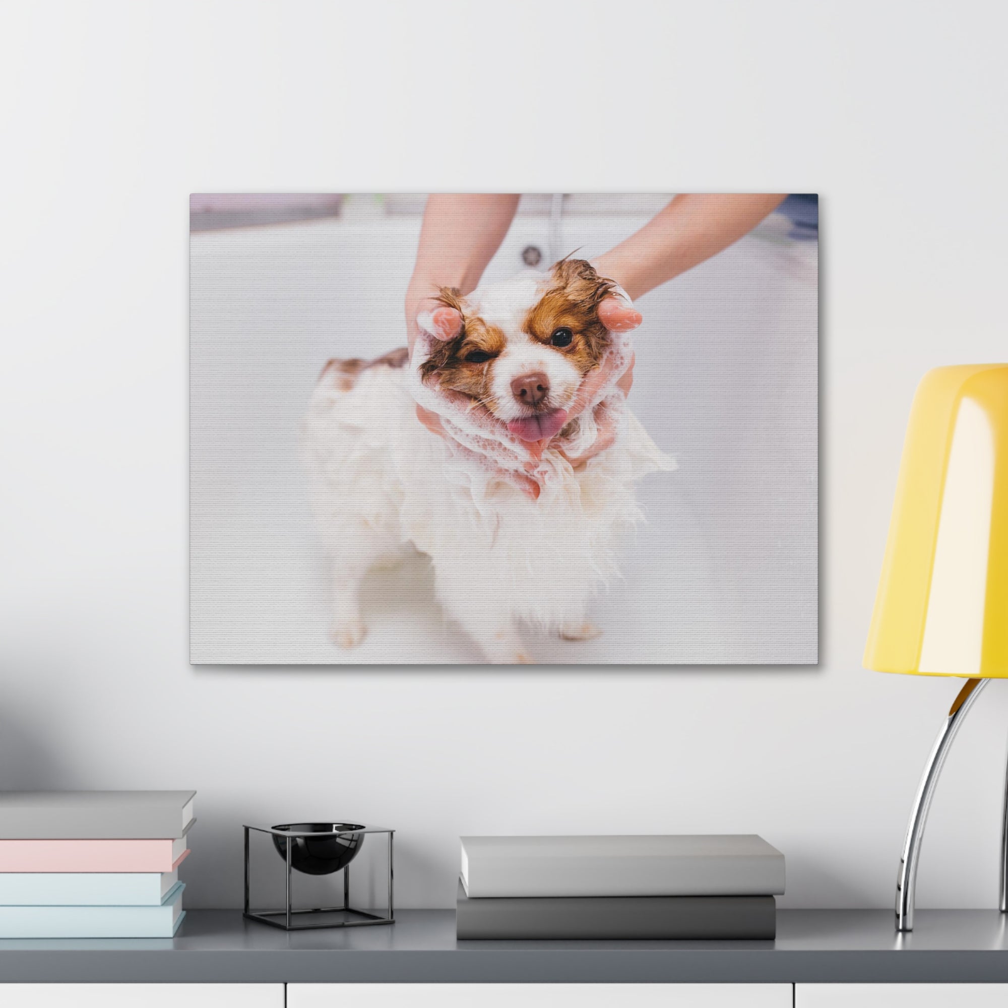 Funny Australian Shephard Bathee Canvas Wall Art for Home Decor Ready-to-Hang-Express Your Love Gifts