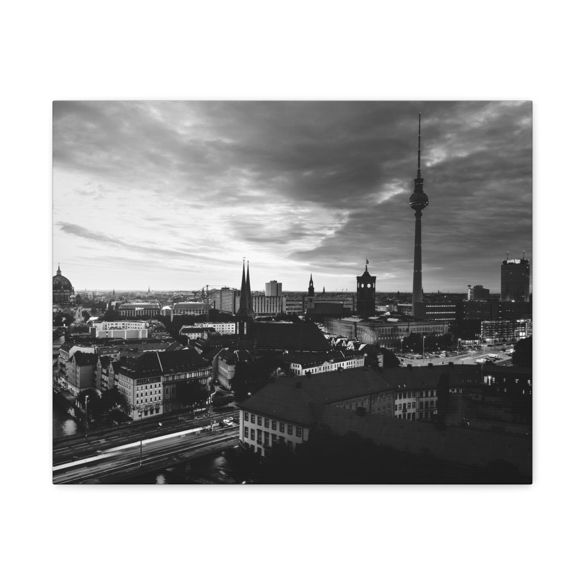 Berlin Black And White Skyline Canvas Artwork High-Quality Breathtaking Stunning Cityscape for Home Decor Ready to Hang-Express Your Love Gifts