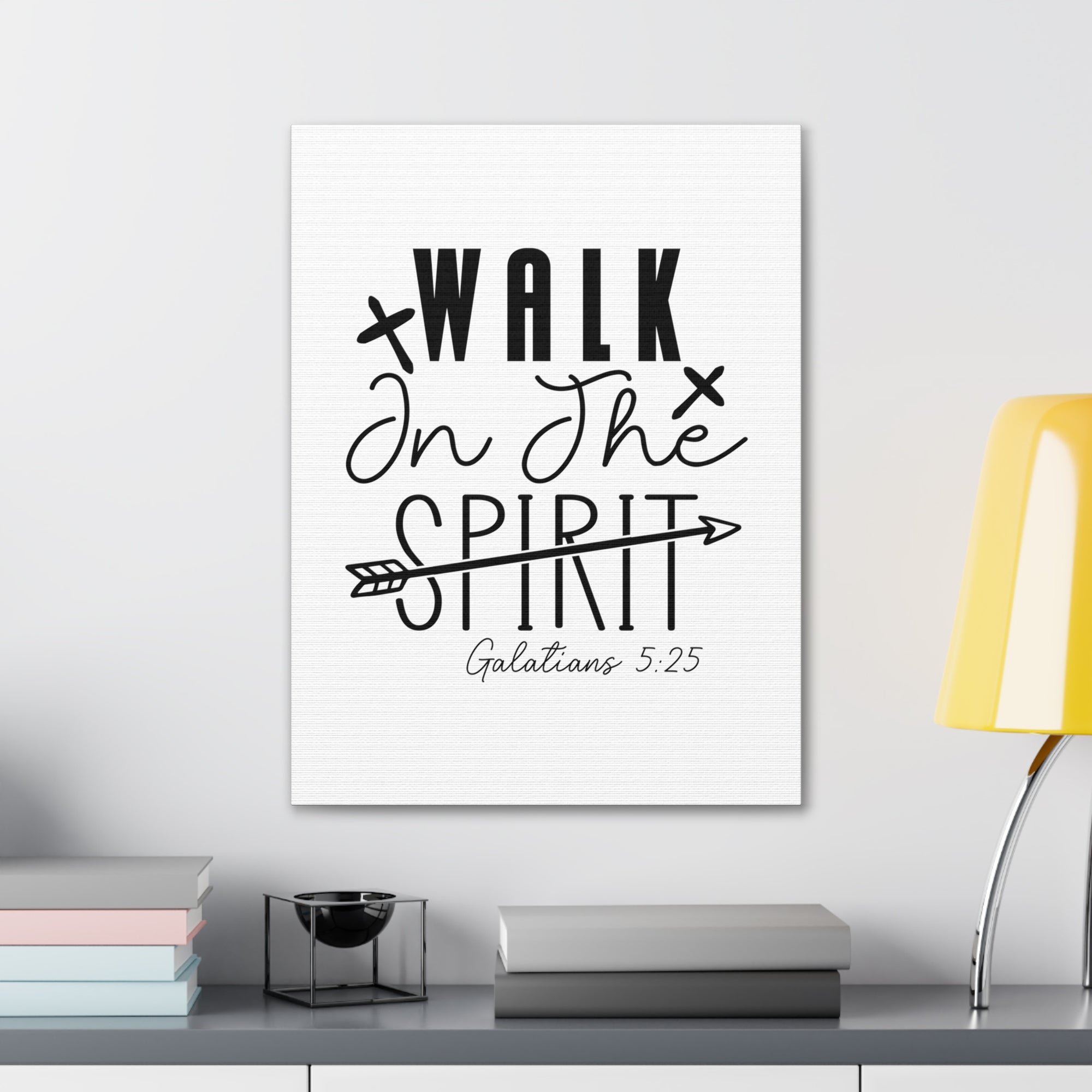 Scripture Walls Galatians 5:25 Walk in the Spirit Bible Verse Canvas Christian Wall Art Ready to Hang Unframed-Express Your Love Gifts
