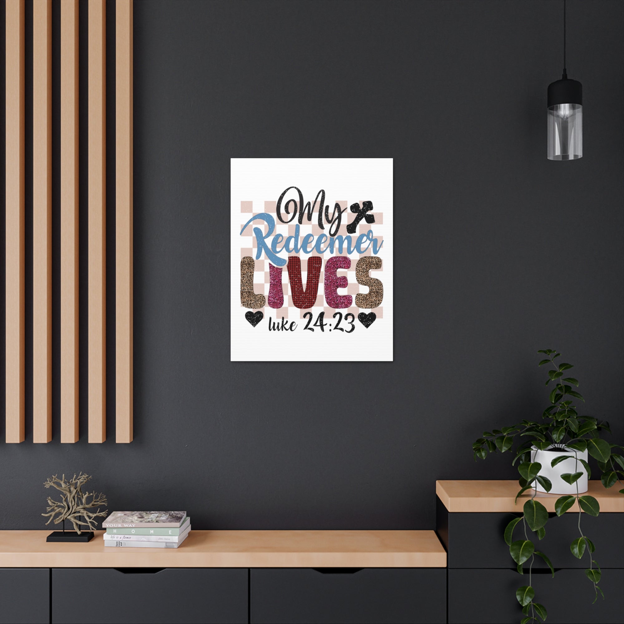 Scripture Walls Luke 24:23 My Redeemer Lives Bible Verse Canvas Christian Wall Art Ready to Hang Unframed-Express Your Love Gifts