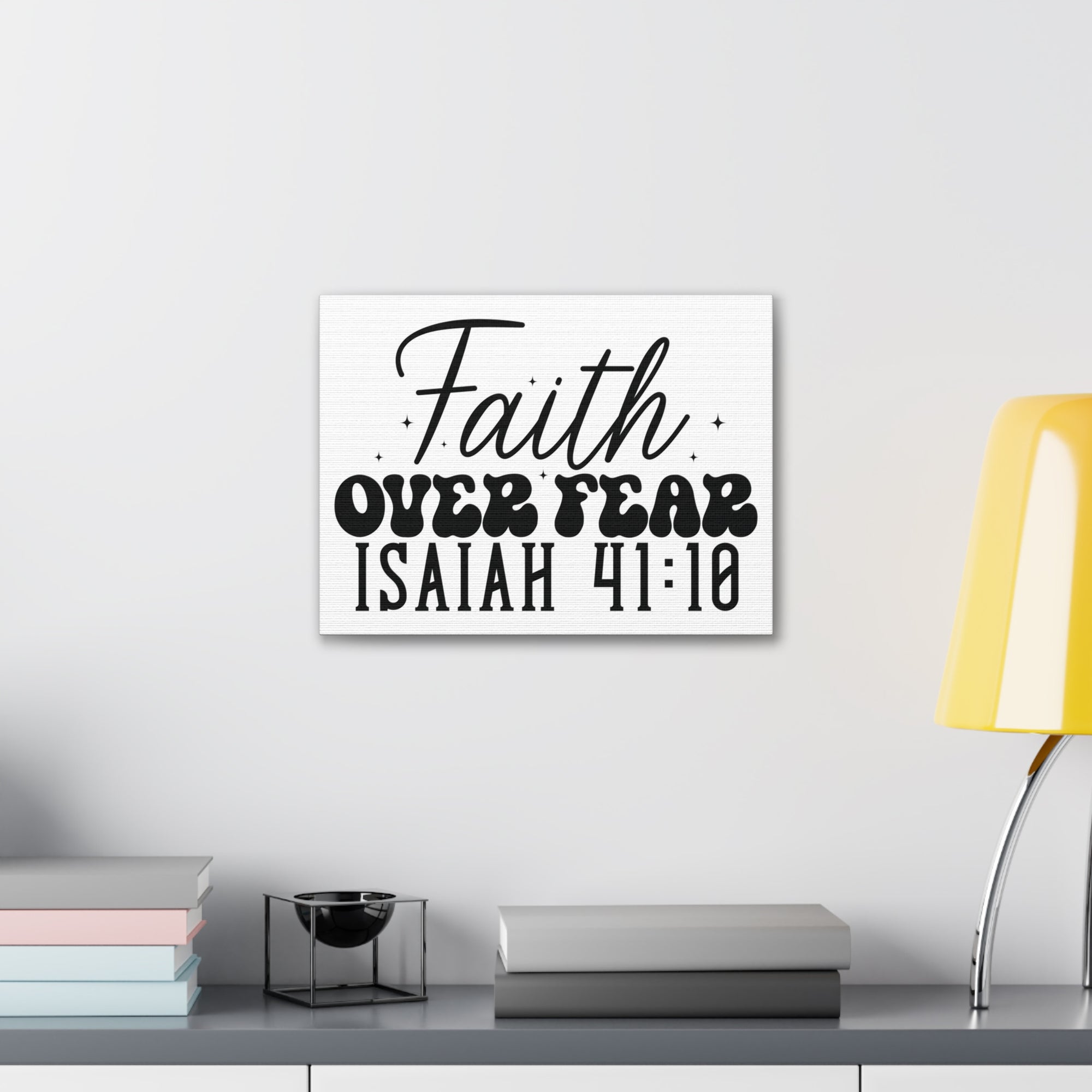 Scripture Walls Isaiah 41:10 Faith Over Fear Bible Verse Canvas Christian Wall Art Ready to Hang Unframed-Express Your Love Gifts