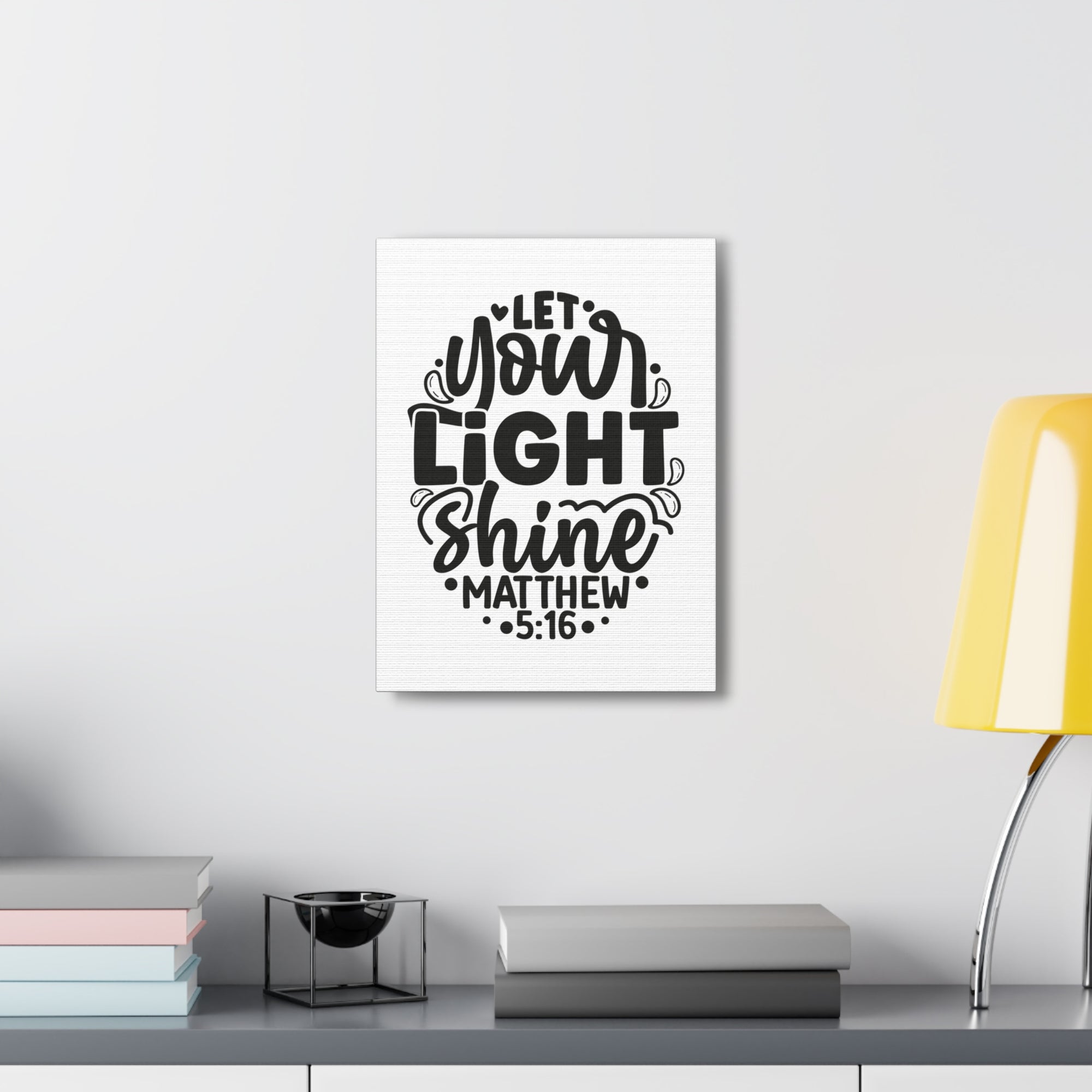 Scripture Walls Matthew 5:16 Let Your Light Shine Bible Verse Canvas Christian Wall Art Ready to Hang Unframed-Express Your Love Gifts