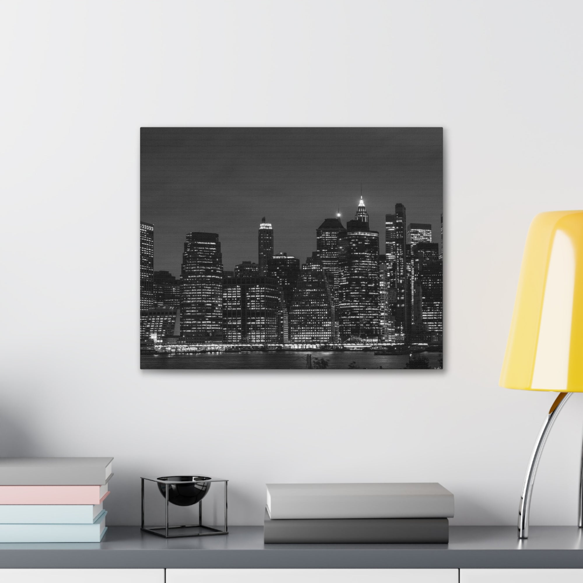 Brooklyn Black And White Skyline Canvas Artwork High-Quality Breathtaking Stunning Cityscape for Home Decor Ready to Hang-Express Your Love Gifts