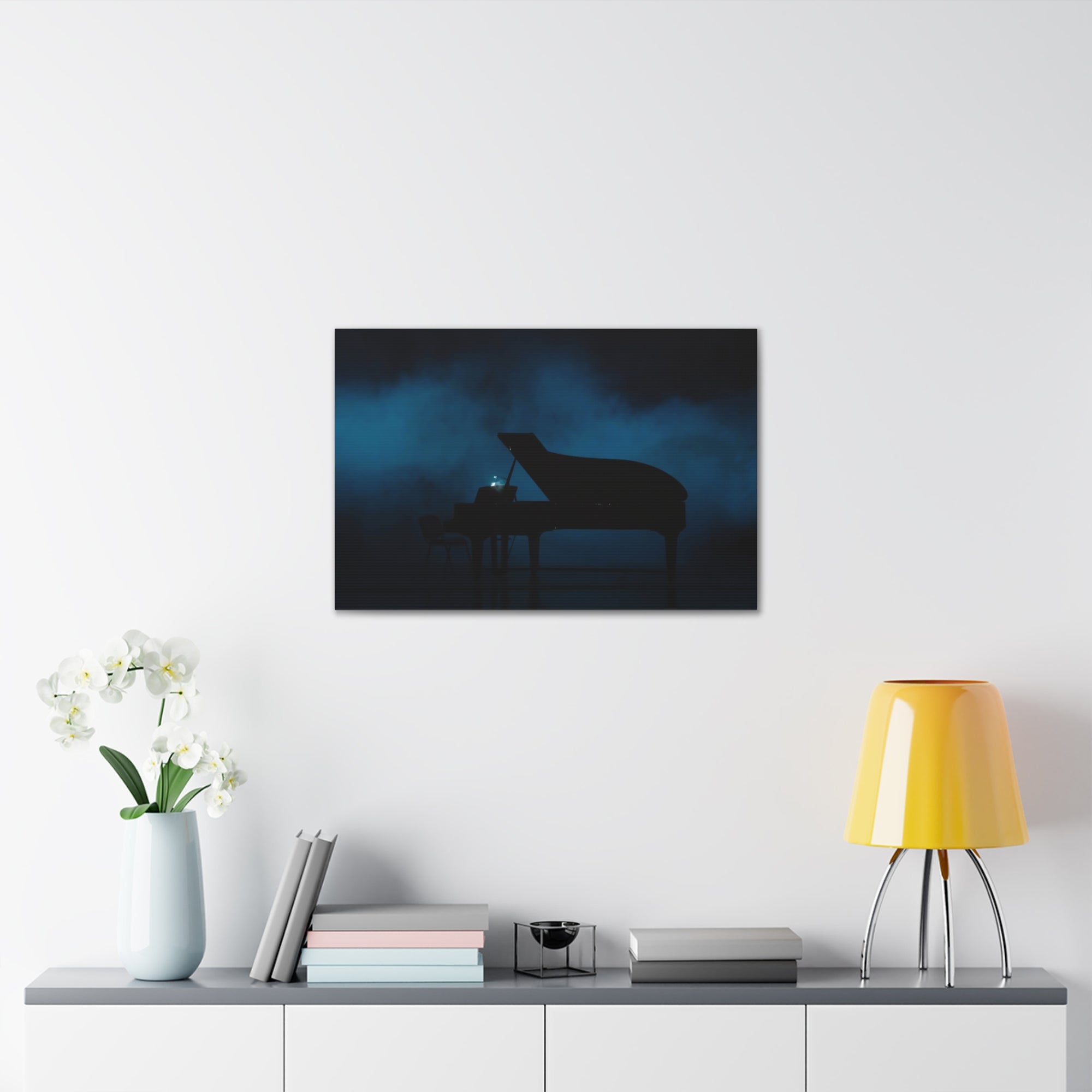 Piano Dark Music Lover's Delight Piano Keyboard Canvas Wall Art for Home Decor Ready-to-Hang-Express Your Love Gifts