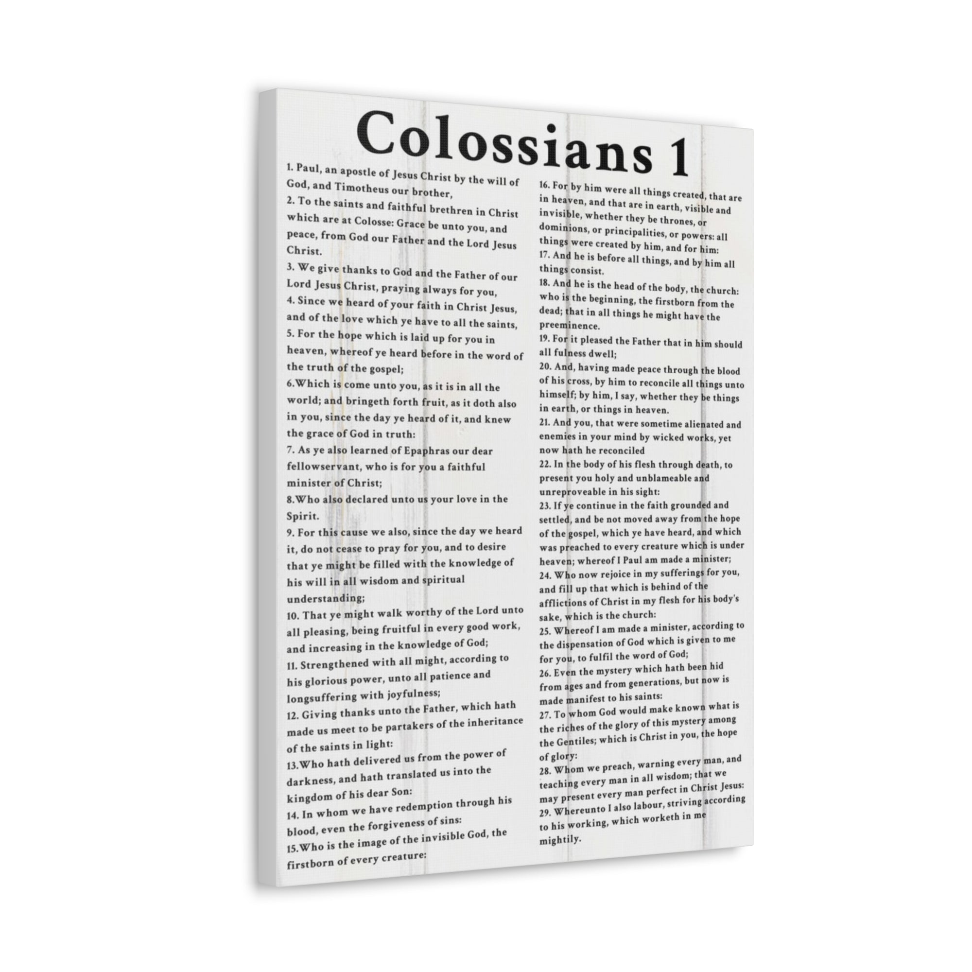 Scripture Walls Colossians 1 White Bible Verse Canvas Christian Wall Art Ready to Hang Unframed-Express Your Love Gifts