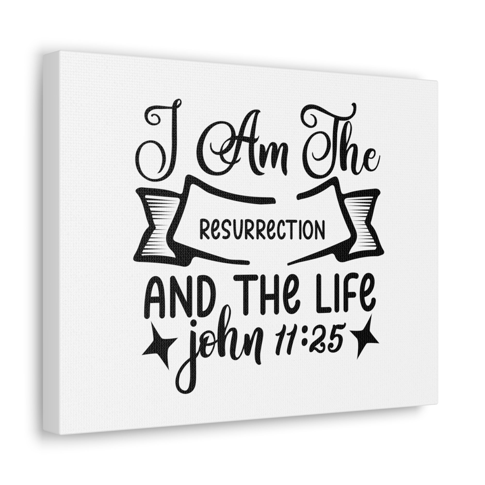 Scripture Walls John 11:25 I Am The Life Bible Verse Canvas Christian Wall Art Ready to Hang Unframed-Express Your Love Gifts