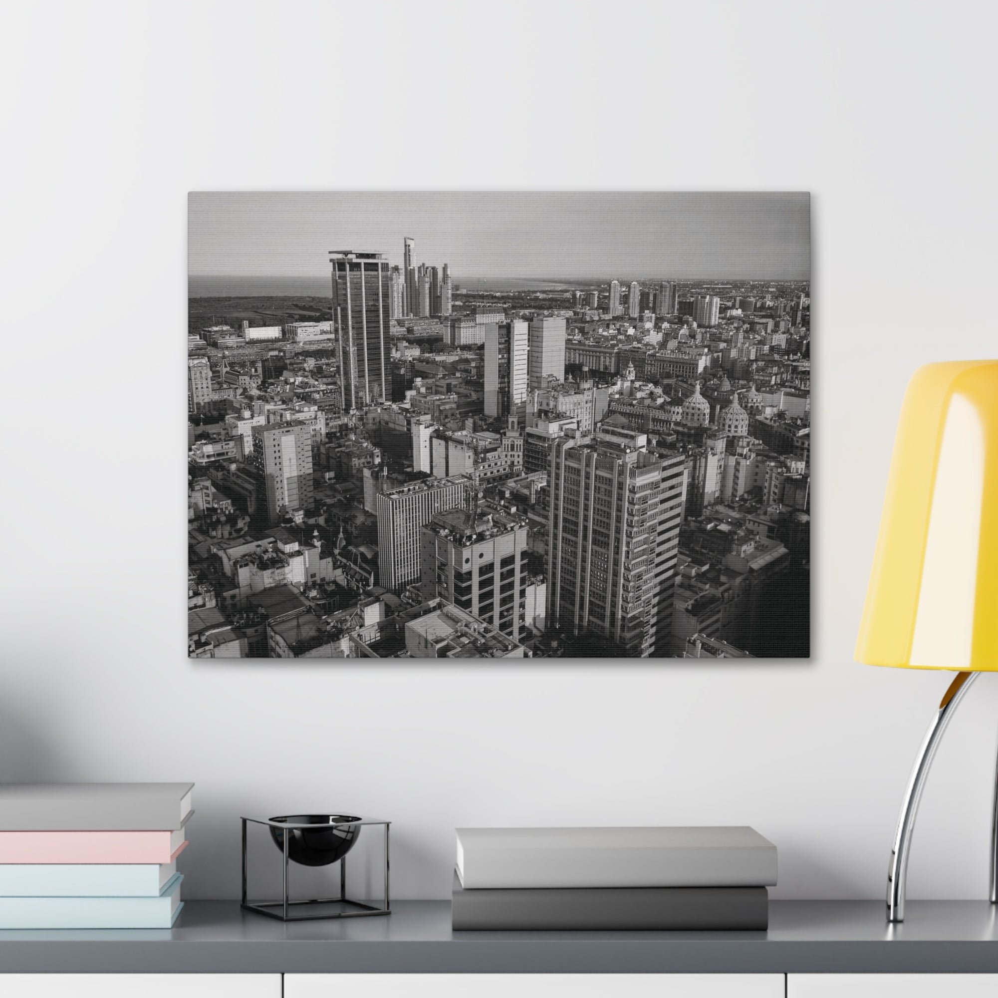 Buenos Aires Black And White Skyline Canvas Artwork High-Quality Breathtaking Stunning Cityscape for Home Decor Ready to Hang-Express Your Love Gifts