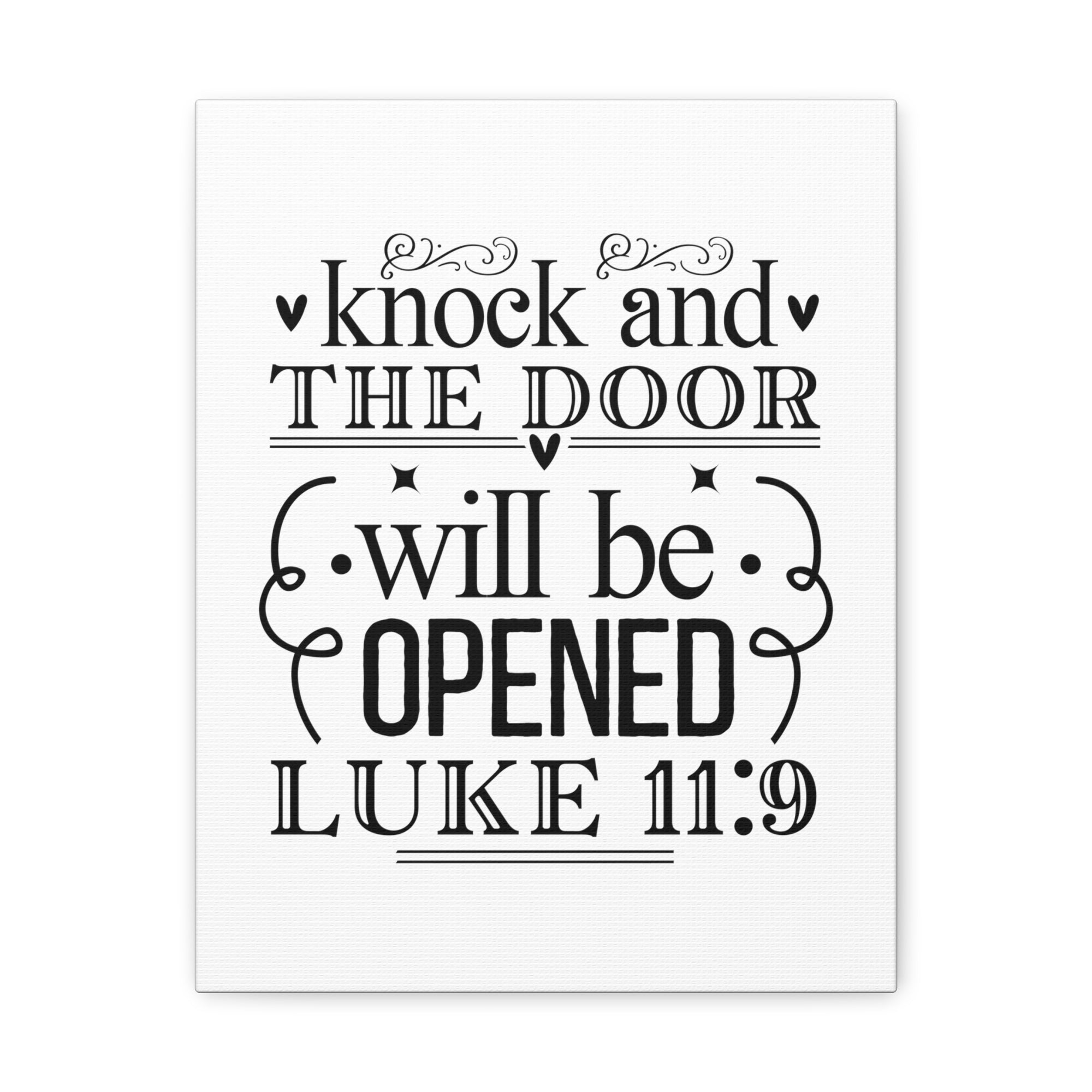 Scripture Walls Luke 11:9 Knock Bible Verse Canvas Christian Wall Art Ready to Hang Unframed-Express Your Love Gifts