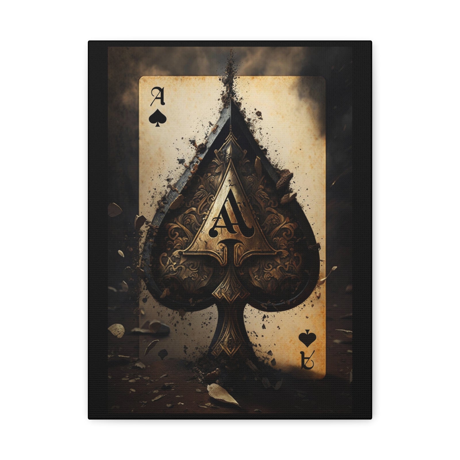 Ace Of Spades Vintage Playing Card Canvas Wall Art for Home Decor Ready-to-Hang-Express Your Love Gifts