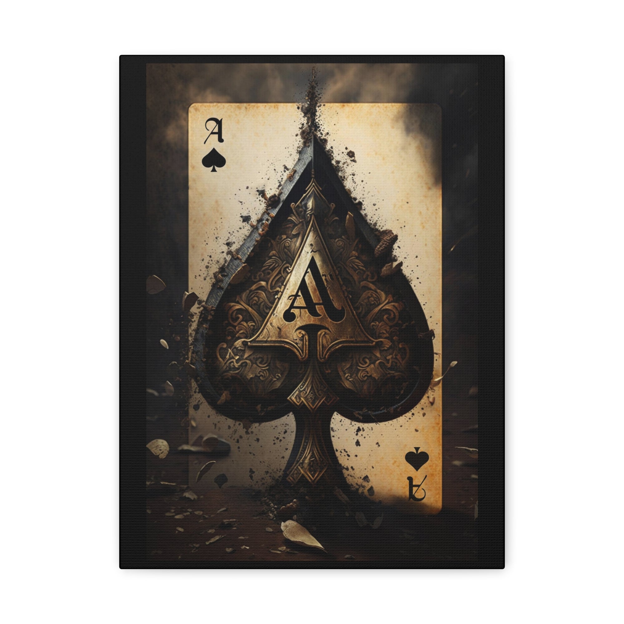 Ace Of Spades Vintage Playing Card Canvas Wall Art for Home Decor Ready-to-Hang-Express Your Love Gifts