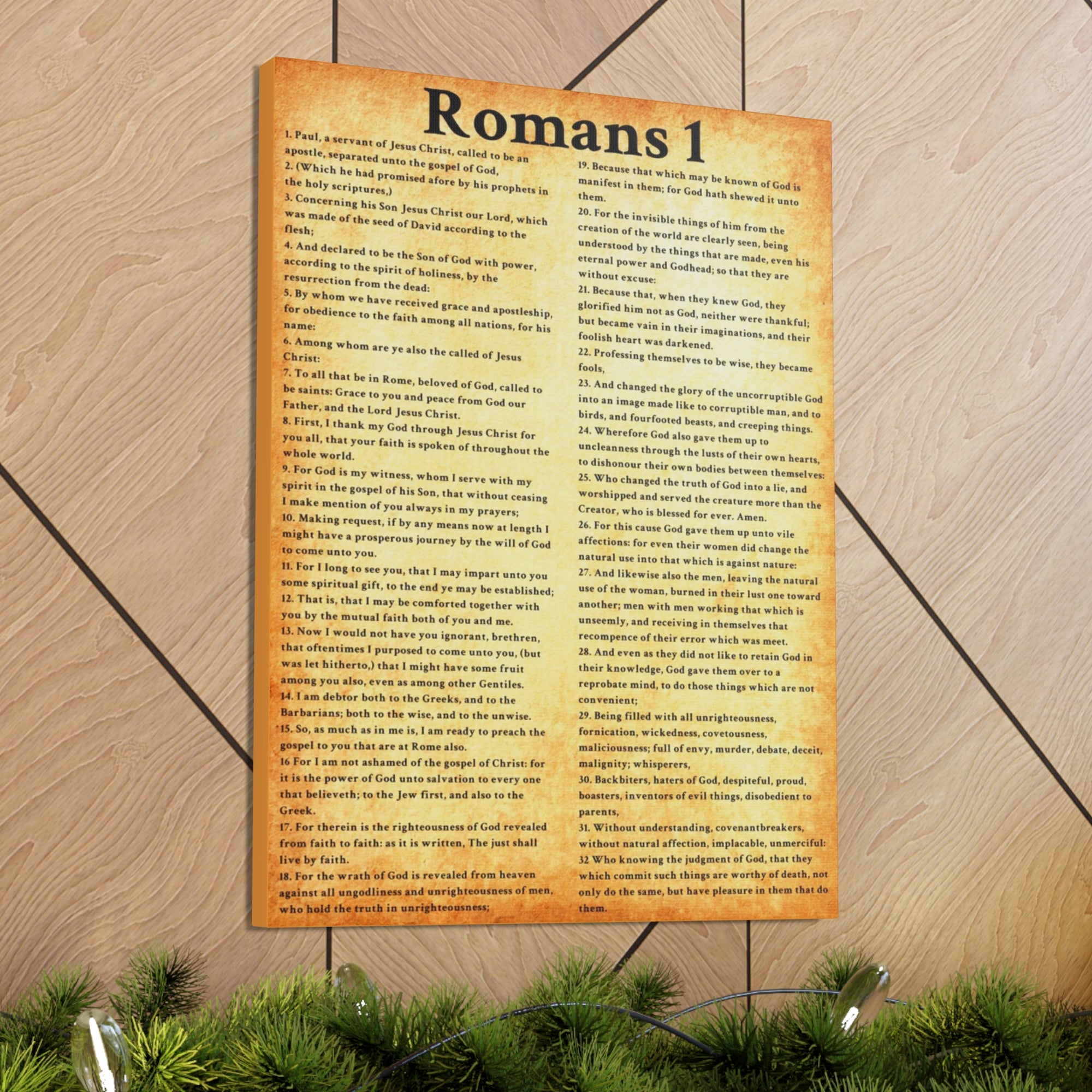 Scripture Walls Romans 1 Gold Bible Verse Canvas Christian Wall Art Ready to Hang Unframed-Express Your Love Gifts