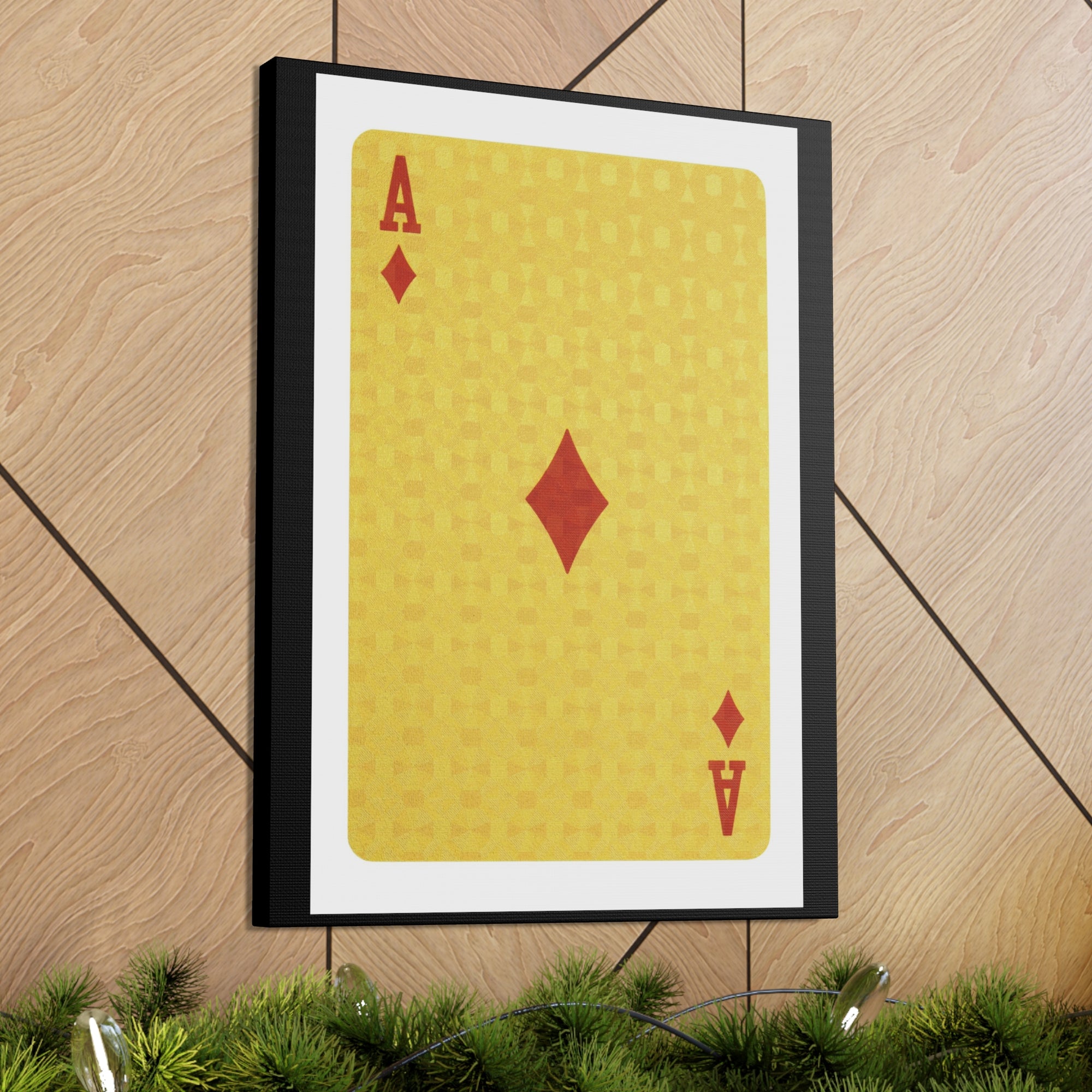 Ace Of Diamonds Isolated White Background Playing Card Canvas Wall Art for Home Decor Ready-to-Hang-Express Your Love Gifts