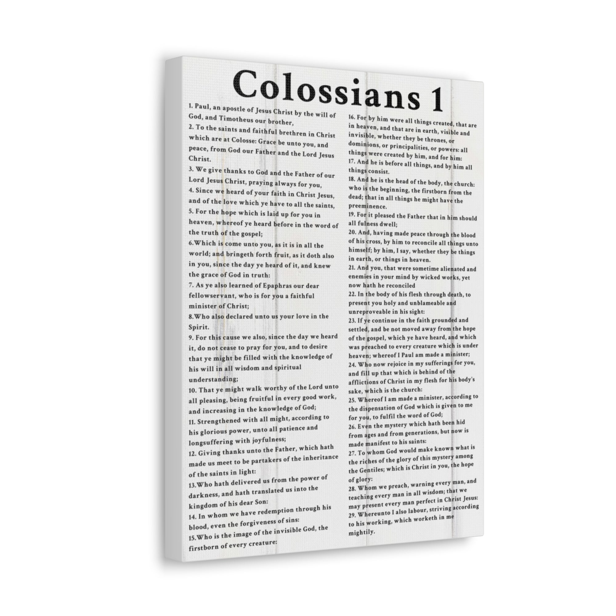 Scripture Walls Colossians 1 White Bible Verse Canvas Christian Wall Art Ready to Hang Unframed-Express Your Love Gifts