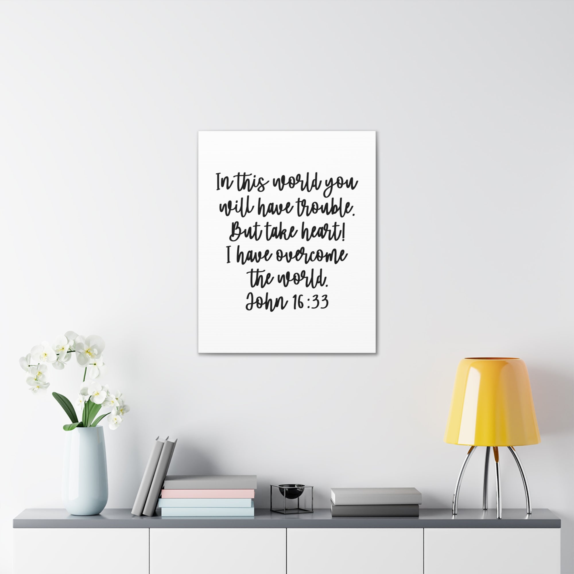 Scripture Walls John 16:13 But Take Heart Bible Verse Canvas Christian Wall Art Ready to Hang Unframed-Express Your Love Gifts