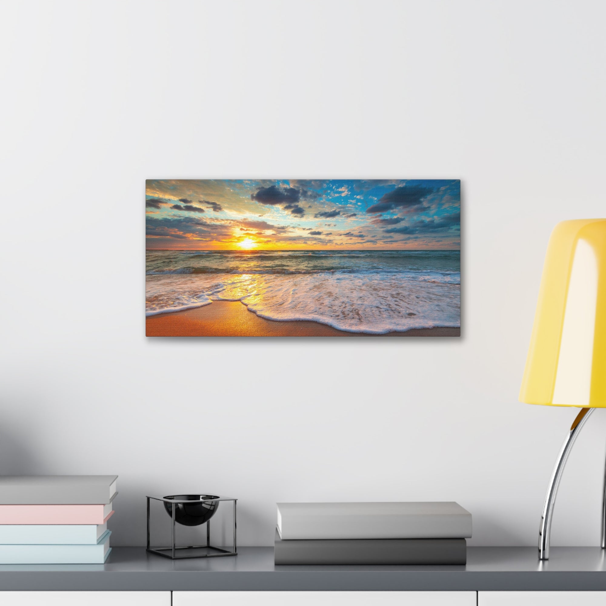 Beach Sunrise Tropical Sea Ocean Canvas Wall Art for Home Decor Ready-to-Hang-Express Your Love Gifts