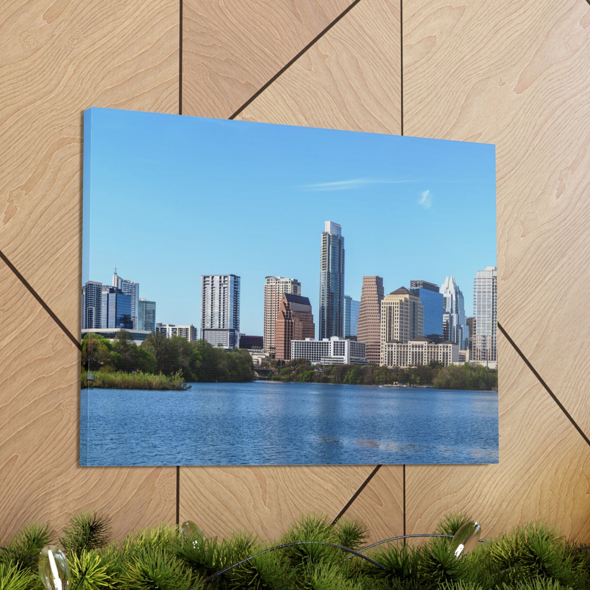 Austin Daytime Skyline Canvas Artwork High-Quality Breathtaking Stunning Cityscape for Home Decor Ready to Hang-Express Your Love Gifts