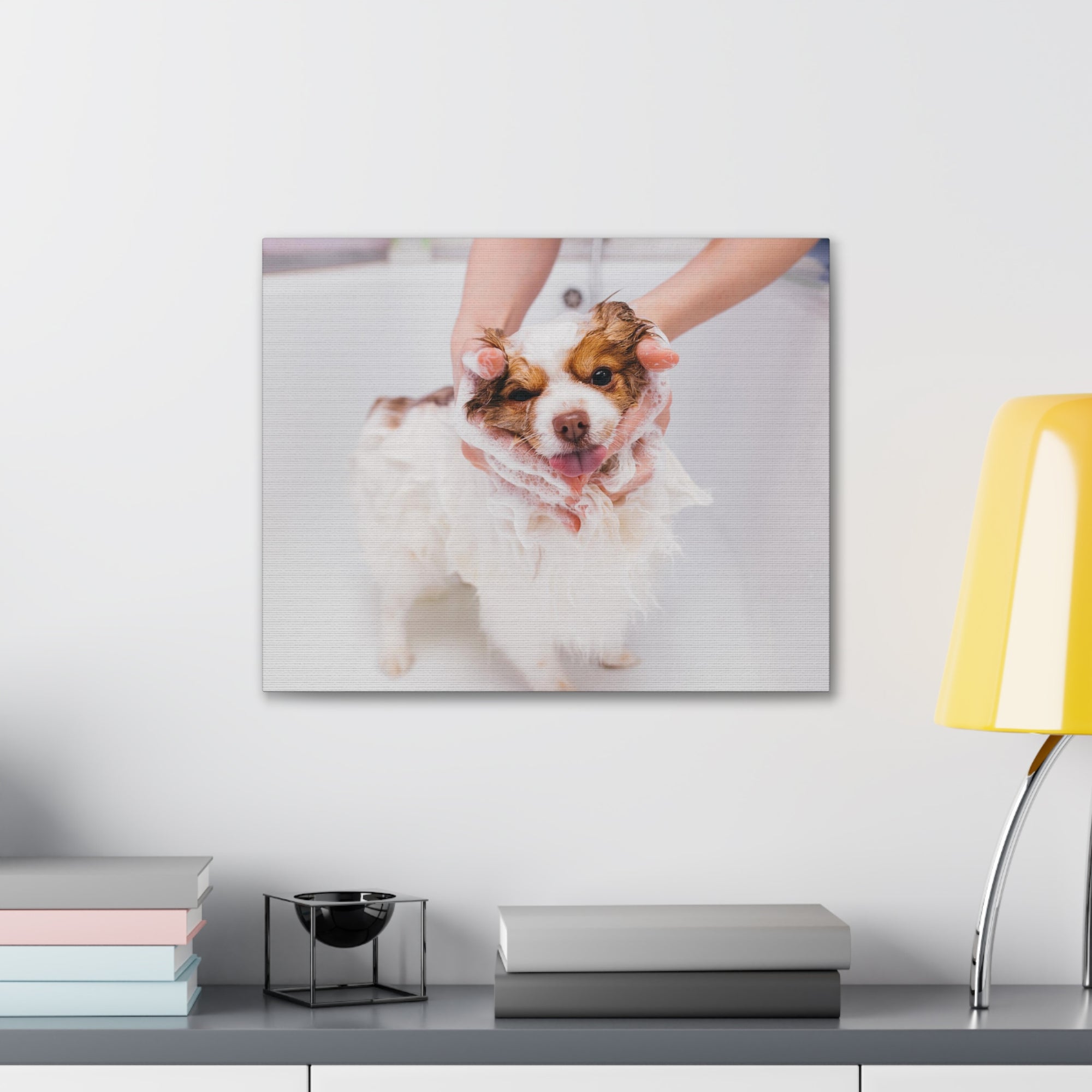 Funny Australian Shephard Bathee Canvas Wall Art for Home Decor Ready-to-Hang-Express Your Love Gifts