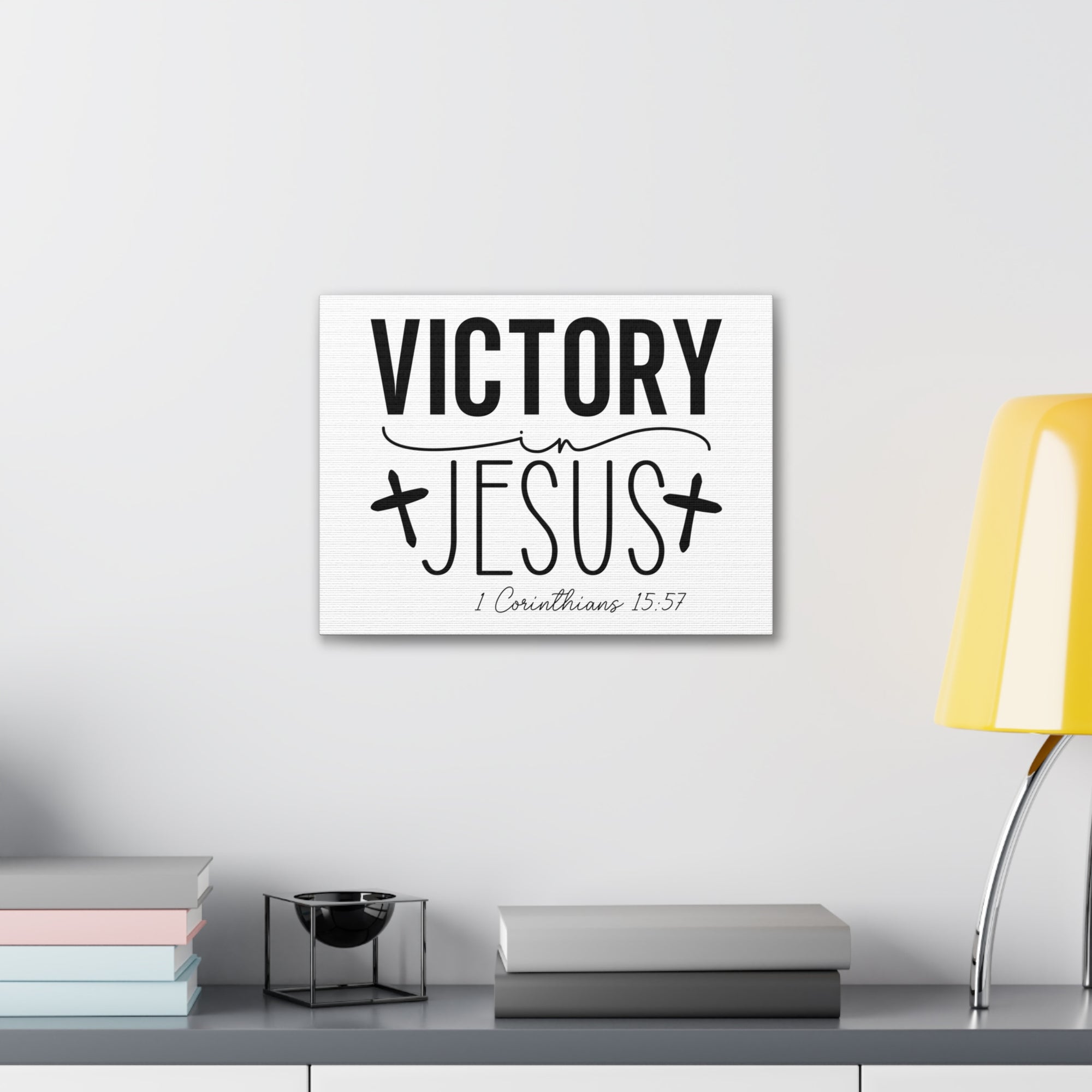 Scripture Walls 1 Corinthians 15:57 Victory in Jesus Bible Verse Canvas Christian Wall Art Ready to Hang Unframed-Express Your Love Gifts