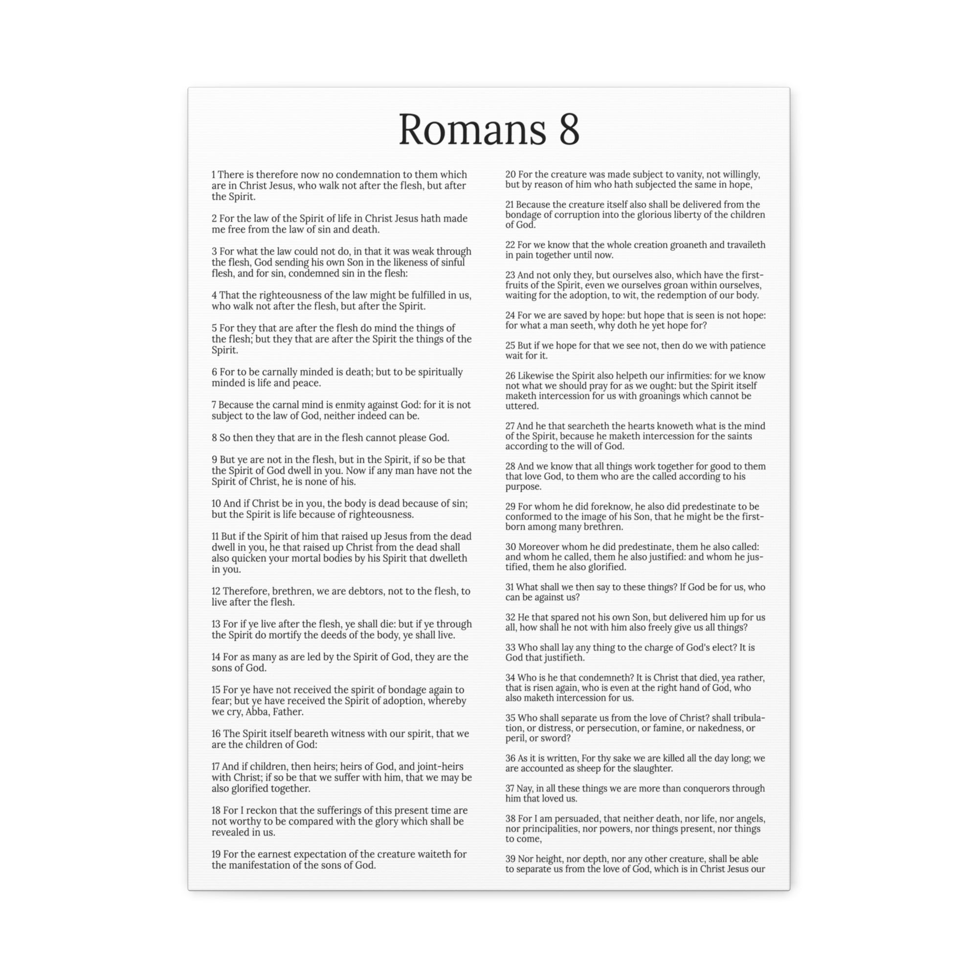 Scripture Walls Glorification Romans 8 Chapter White Christian Wall Art Print Ready to Hang Unframed-Express Your Love Gifts