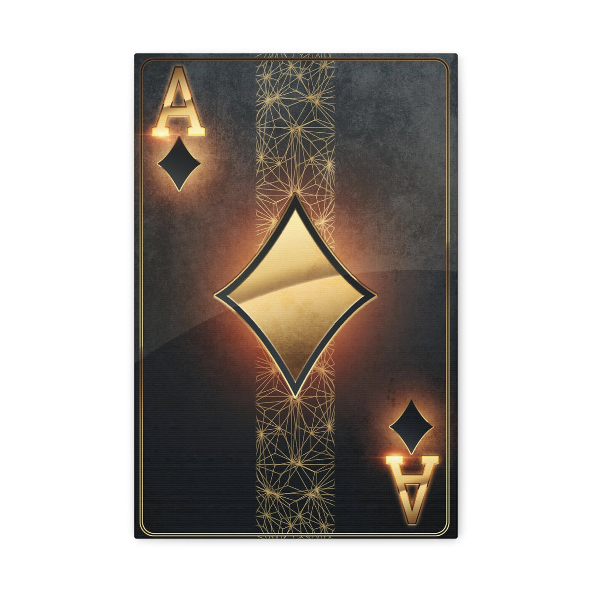 Black Gold Ace Of Diamonds Playing Card Canvas Wall Art for Home Decor Ready-to-Hang-Express Your Love Gifts