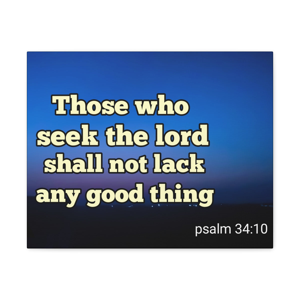 Scripture Walls Seek The Lord Psalm 34:10 Bible Verse Canvas Christian Wall Art Ready to Hang-Express Your Love Gifts