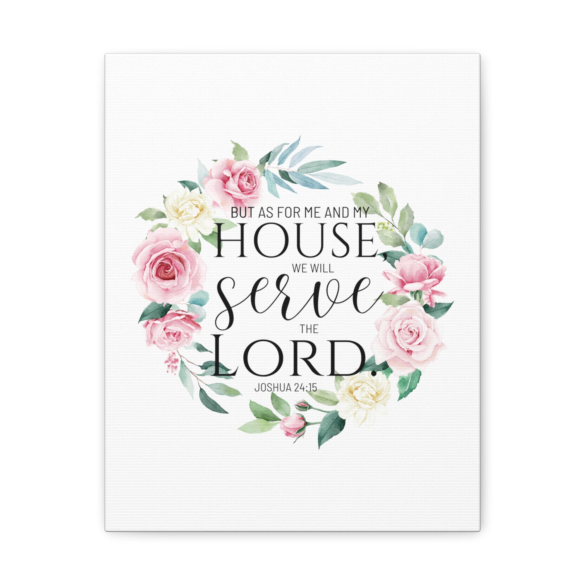 Scripture Walls Joshua 24:15 Serve The Lord Bible Verse Canvas Christian Wall Art Ready to Hang Unframed-Express Your Love Gifts