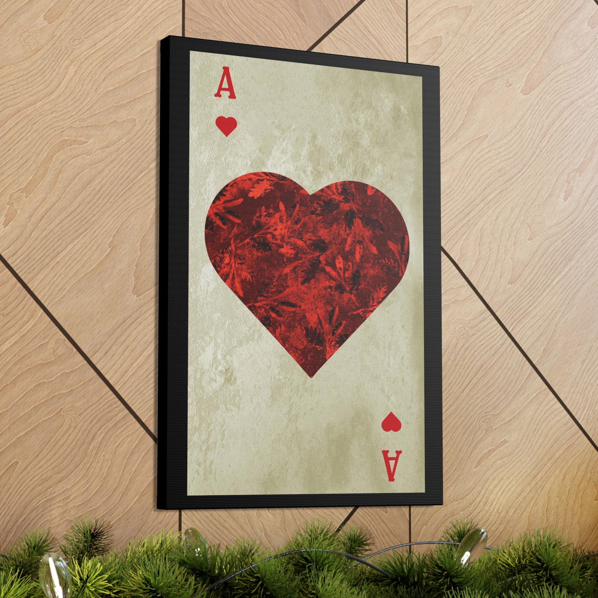 Ace Of Hearts Playing Card Canvas Wall Art for Home Decor Ready-to-Hang-Express Your Love Gifts