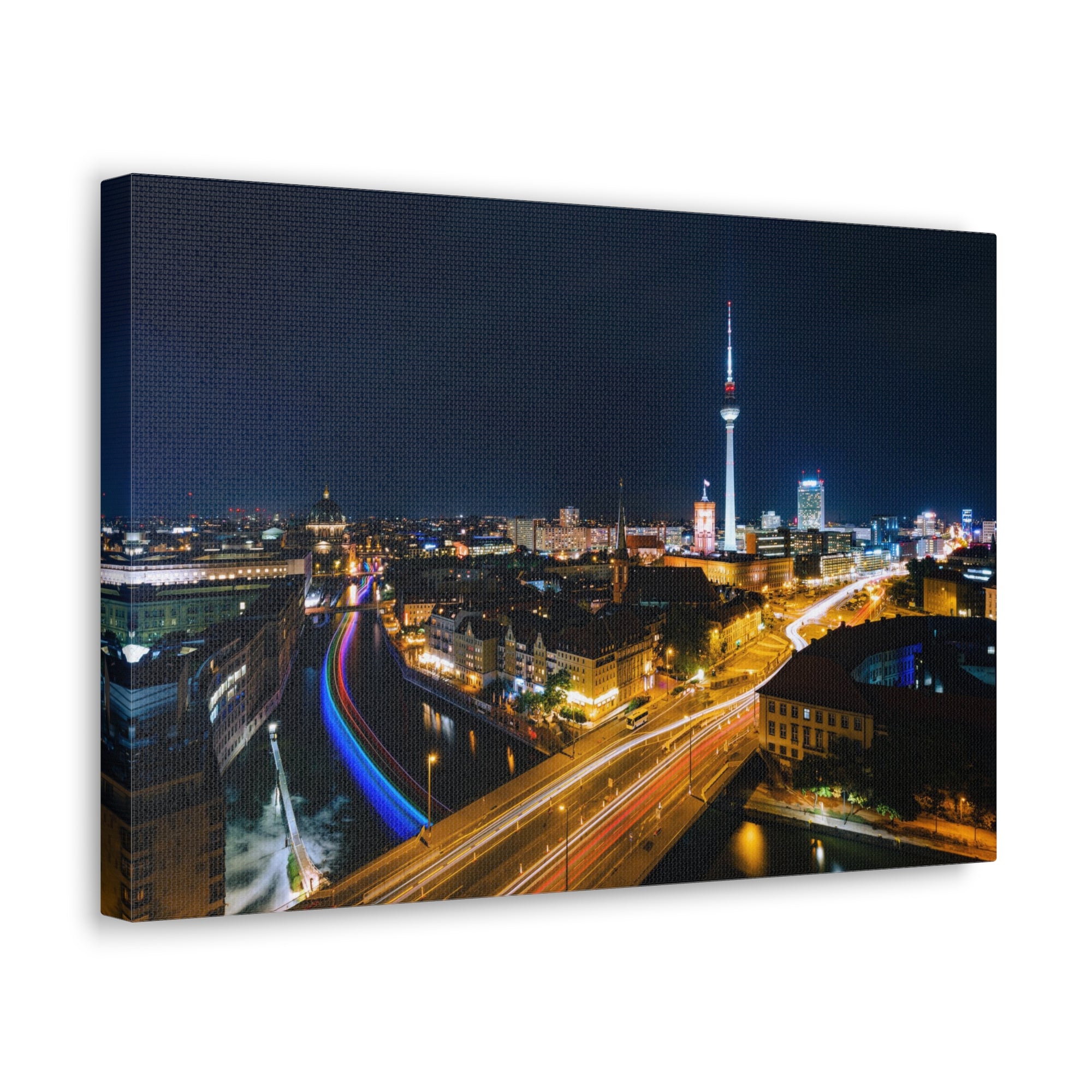 Berlin Night Skyline Canvas Artwork High-Quality Breathtaking Stunning Cityscape for Home Decor Ready to Hang-Express Your Love Gifts