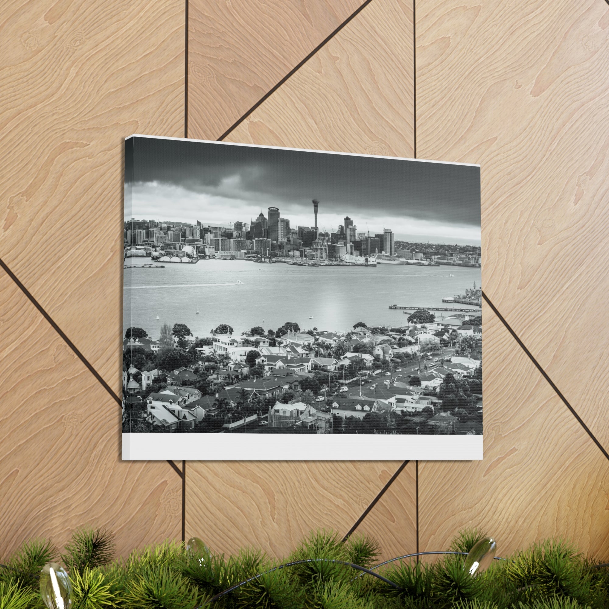 Auckland Black And White Skyline Canvas Artwork High-Quality Breathtaking Stunning Cityscape for Home Decor Ready to Hang-Express Your Love Gifts