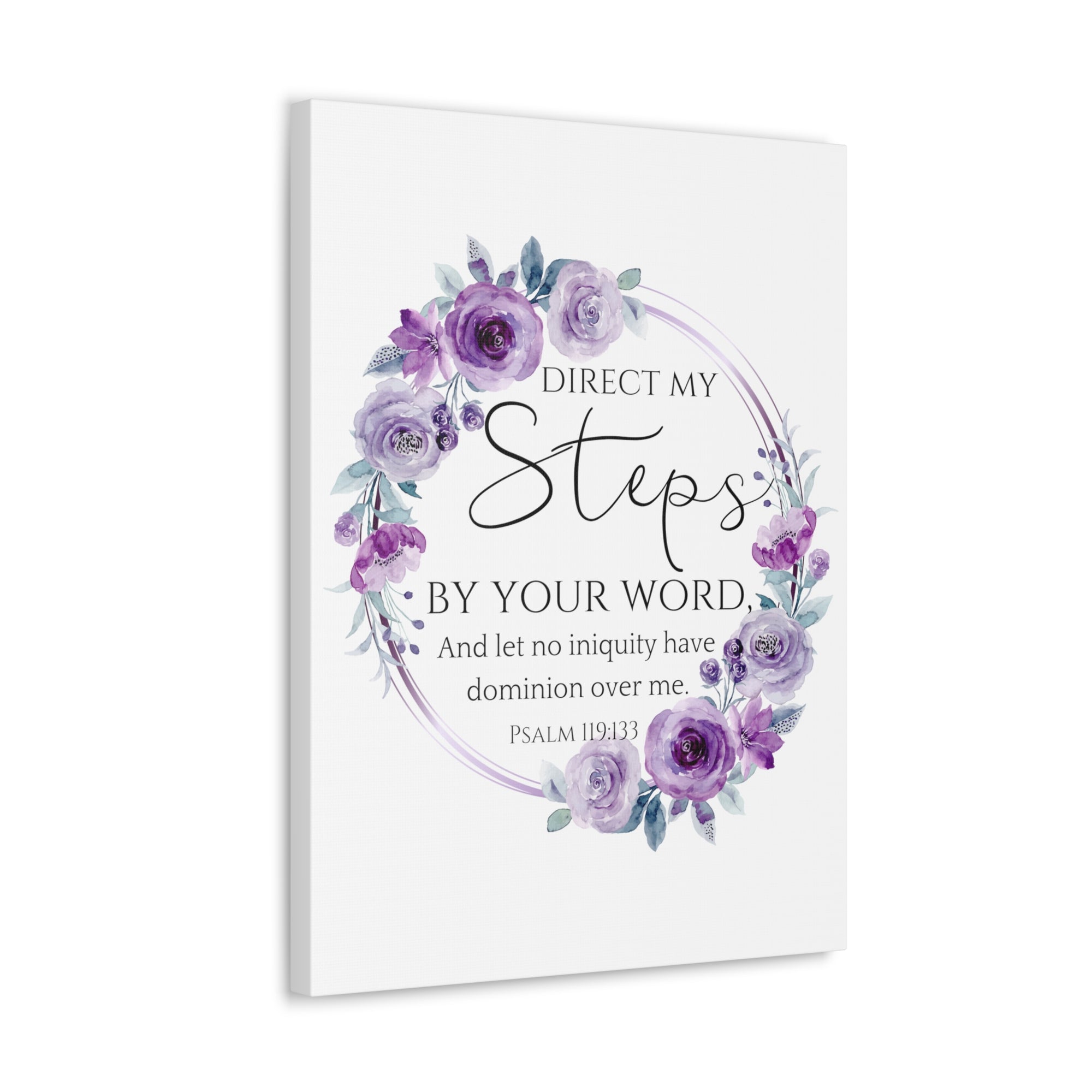 Scripture Walls Psalm 119:133 Direct My Steps Bible Verse Canvas Christian Wall Art Ready to Hang Unframed-Express Your Love Gifts