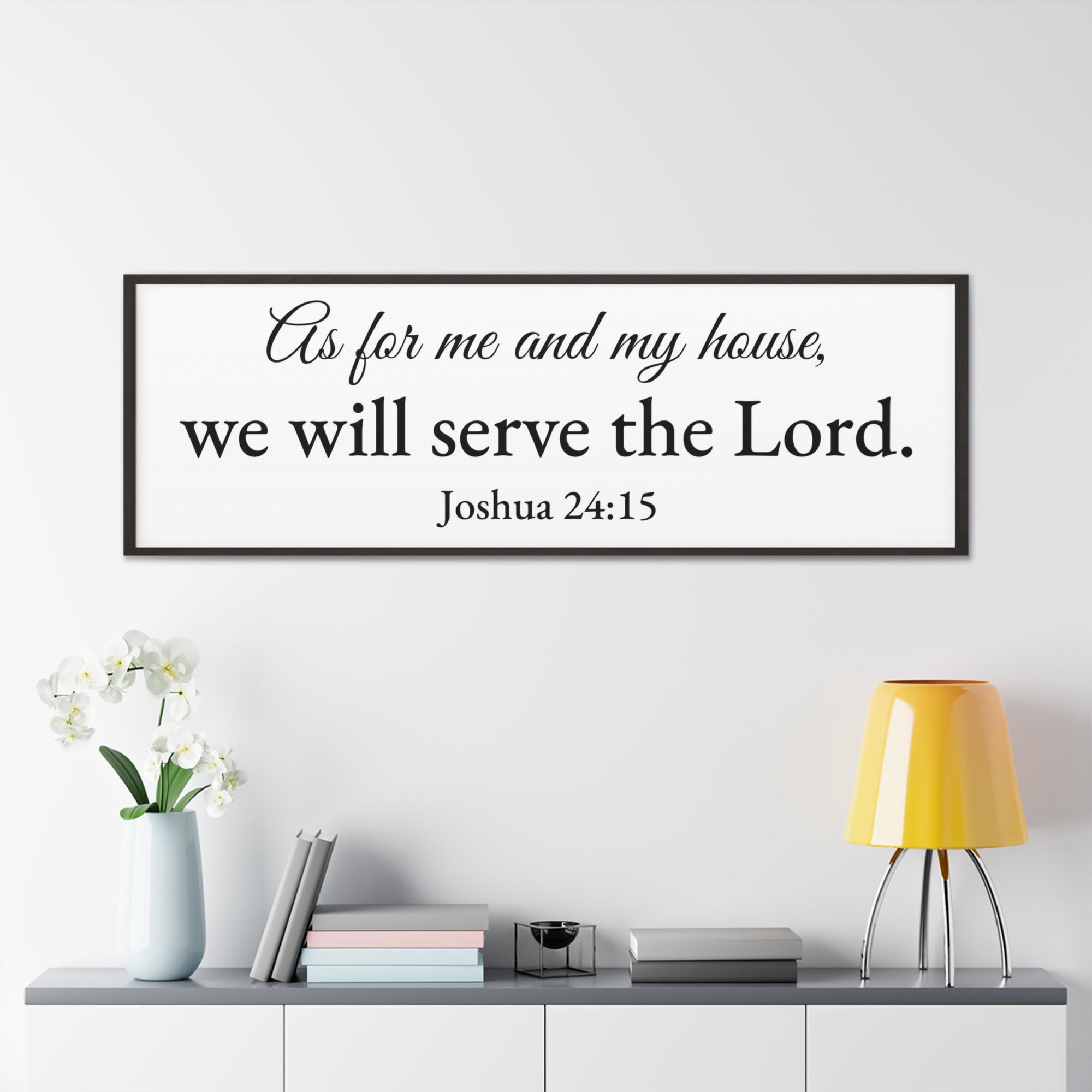 Scripture Walls Joshua 24:15 White Bible Verse Canvas Christian Wall Art Ready to Hang Unframed-Express Your Love Gifts