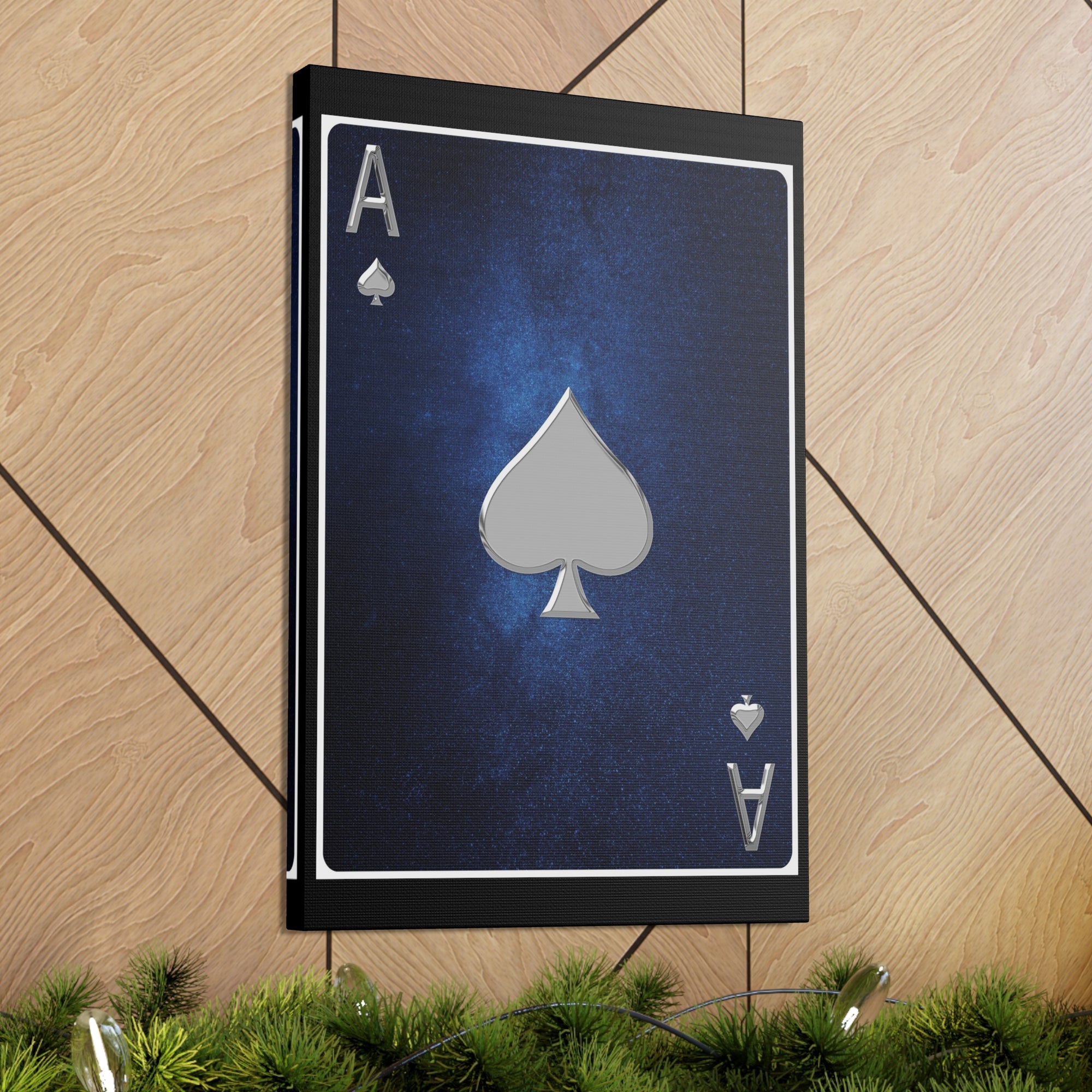 Ace Of Spades Space Background Playing Card Canvas Wall Art for Home Decor Ready-to-Hang-Express Your Love Gifts