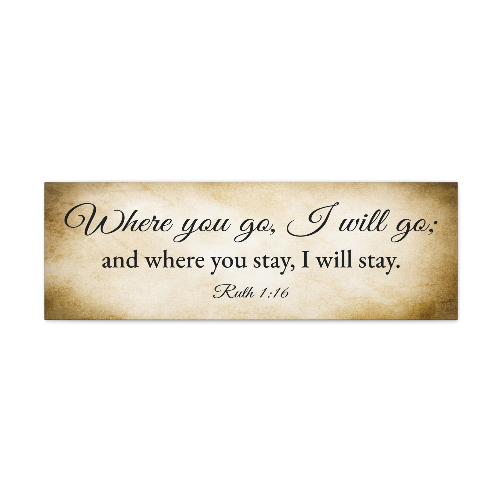 Scripture Walls Ruth 1:16 Gold Bible Verse Canvas Christian Wall Art Ready to Hang Unframed-Express Your Love Gifts