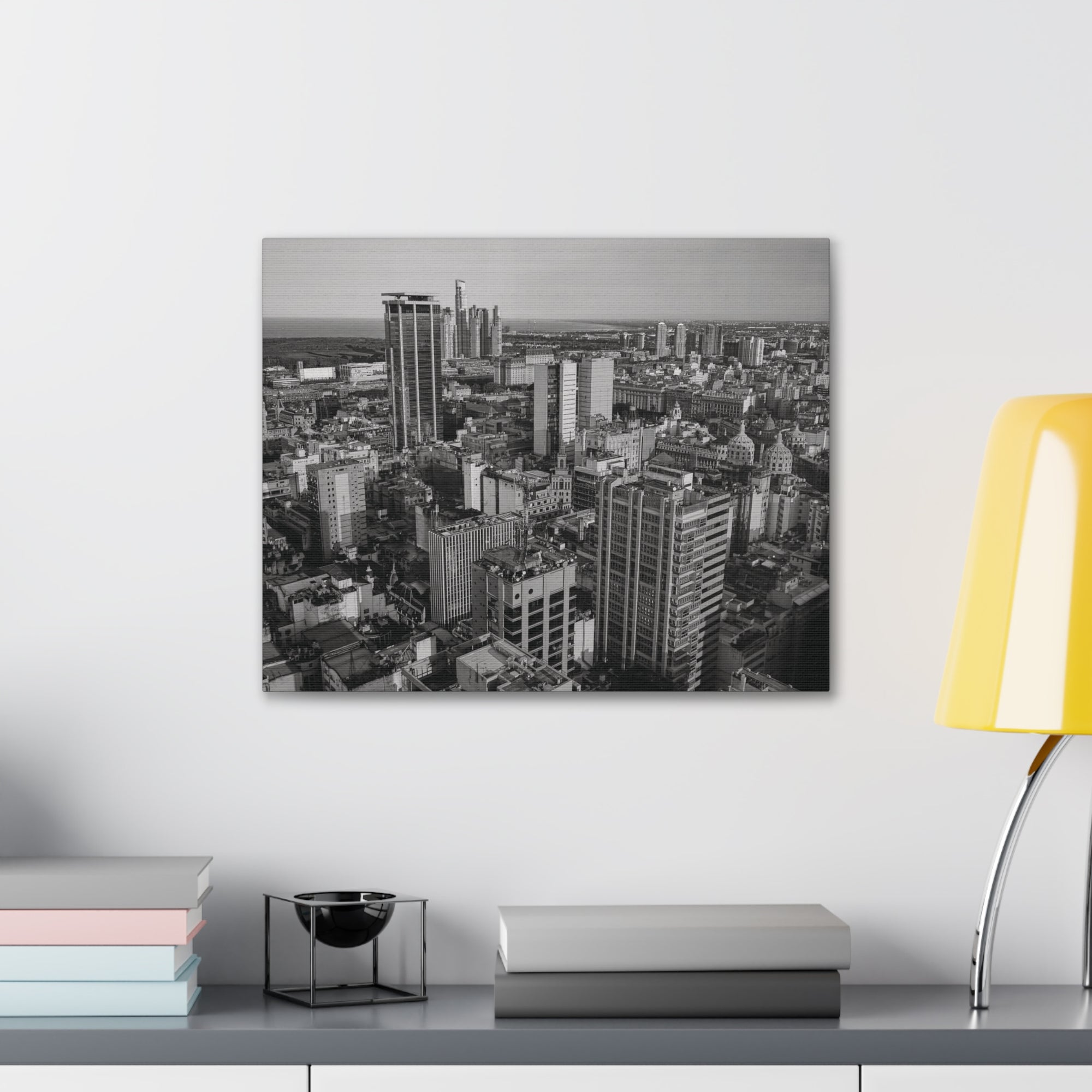 Buenos Aires Black And White Skyline Canvas Artwork High-Quality Breathtaking Stunning Cityscape for Home Decor Ready to Hang-Express Your Love Gifts