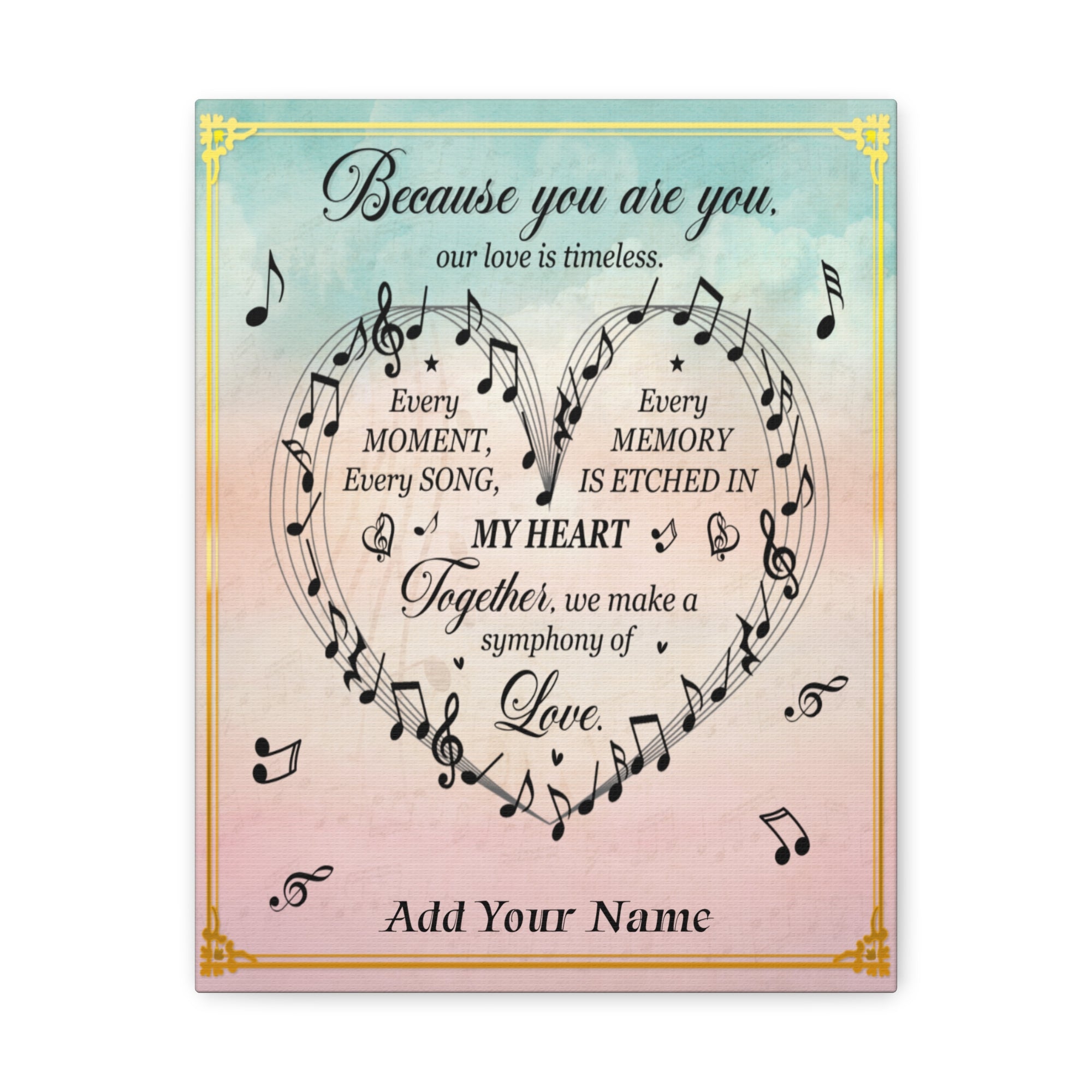 Personalized To My Wife Symphony of Love Canvas Wall Art - Romantic Gift for Her-Express Your Love Gifts