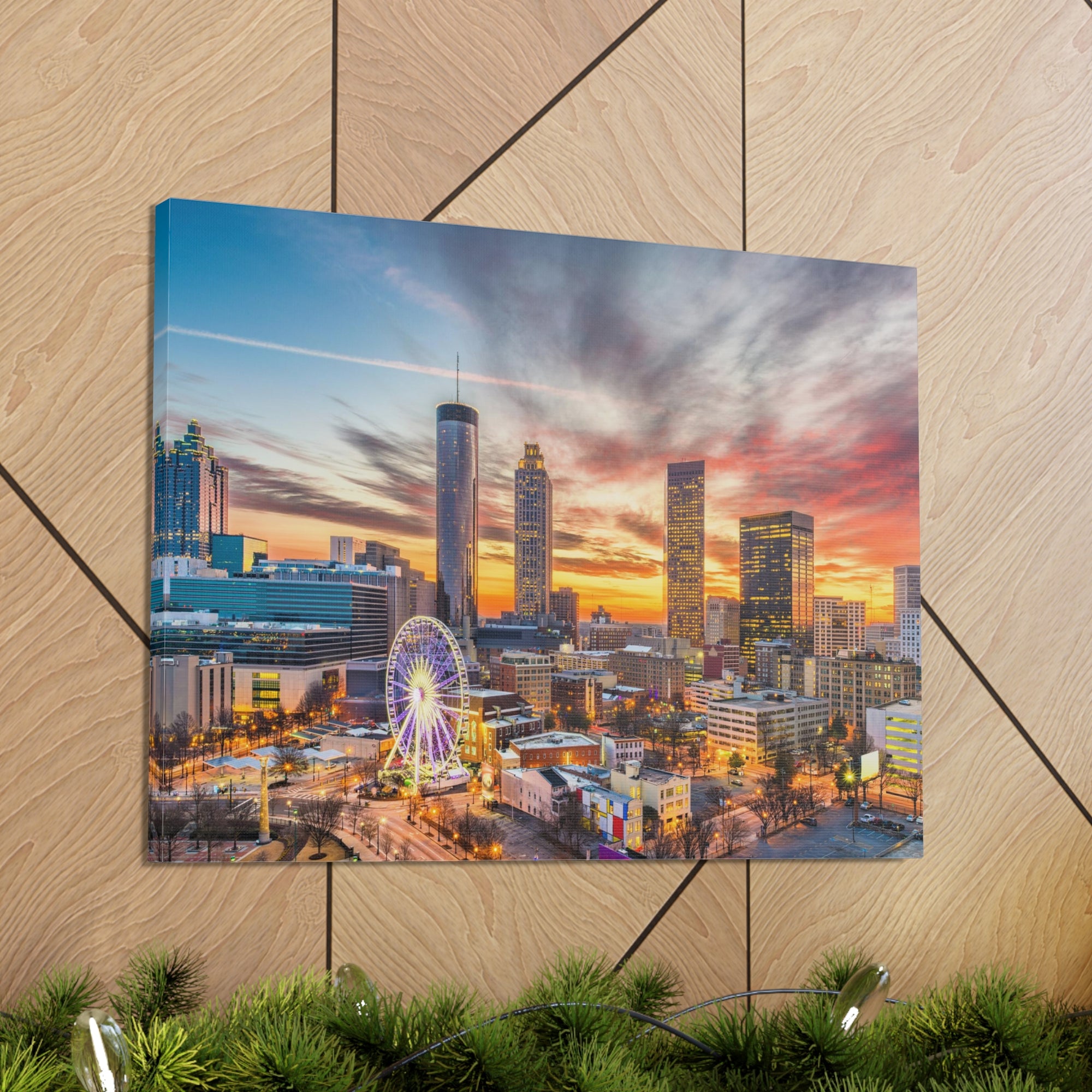 Atlanta Daytime Skyline Canvas Artwork High-Quality Breathtaking Stunning Cityscape for Home Decor Ready to Hang-Express Your Love Gifts