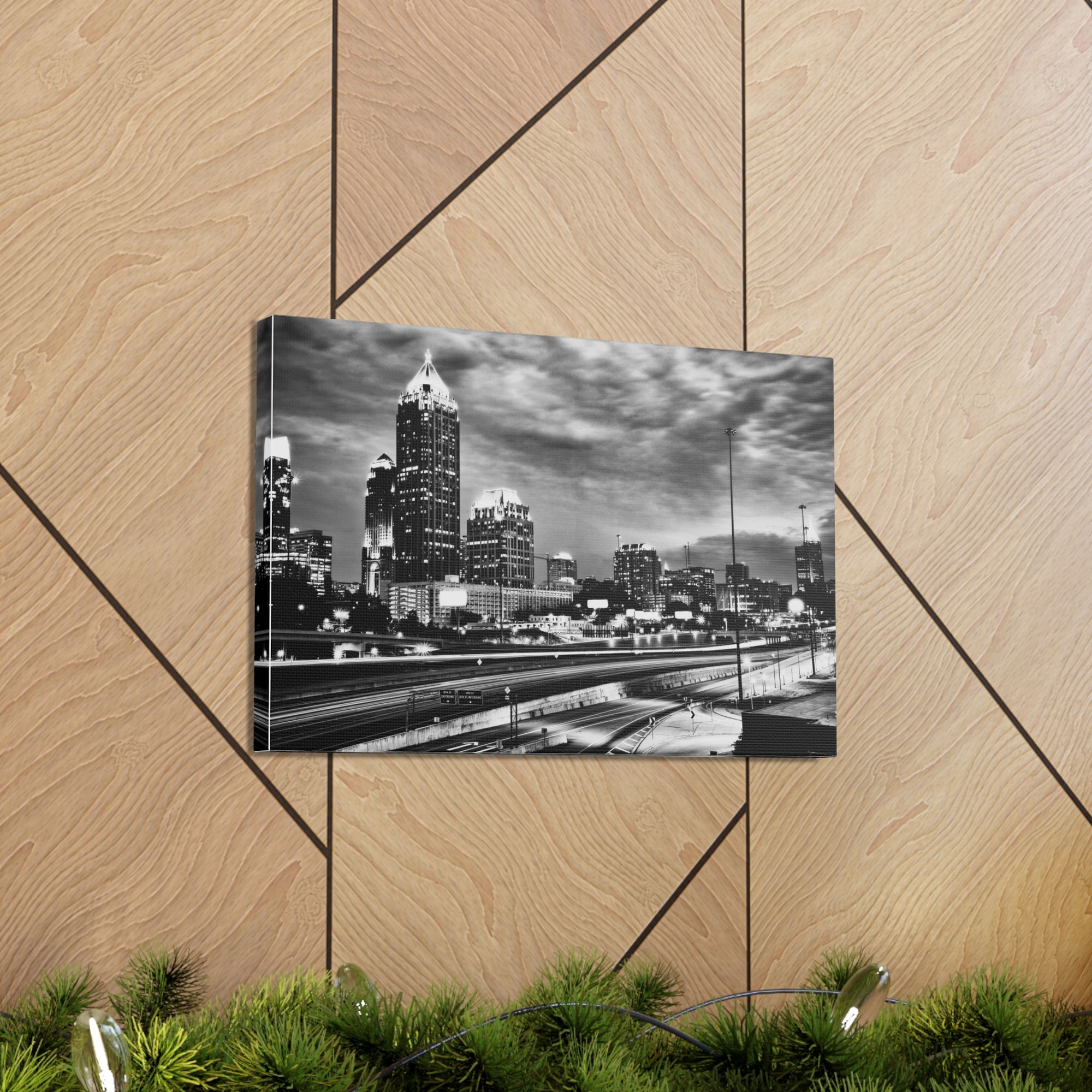 Atlanta Black And White Skyline Canvas Artwork High-Quality Breathtaking Stunning Cityscape for Home Decor Ready to Hang-Express Your Love Gifts