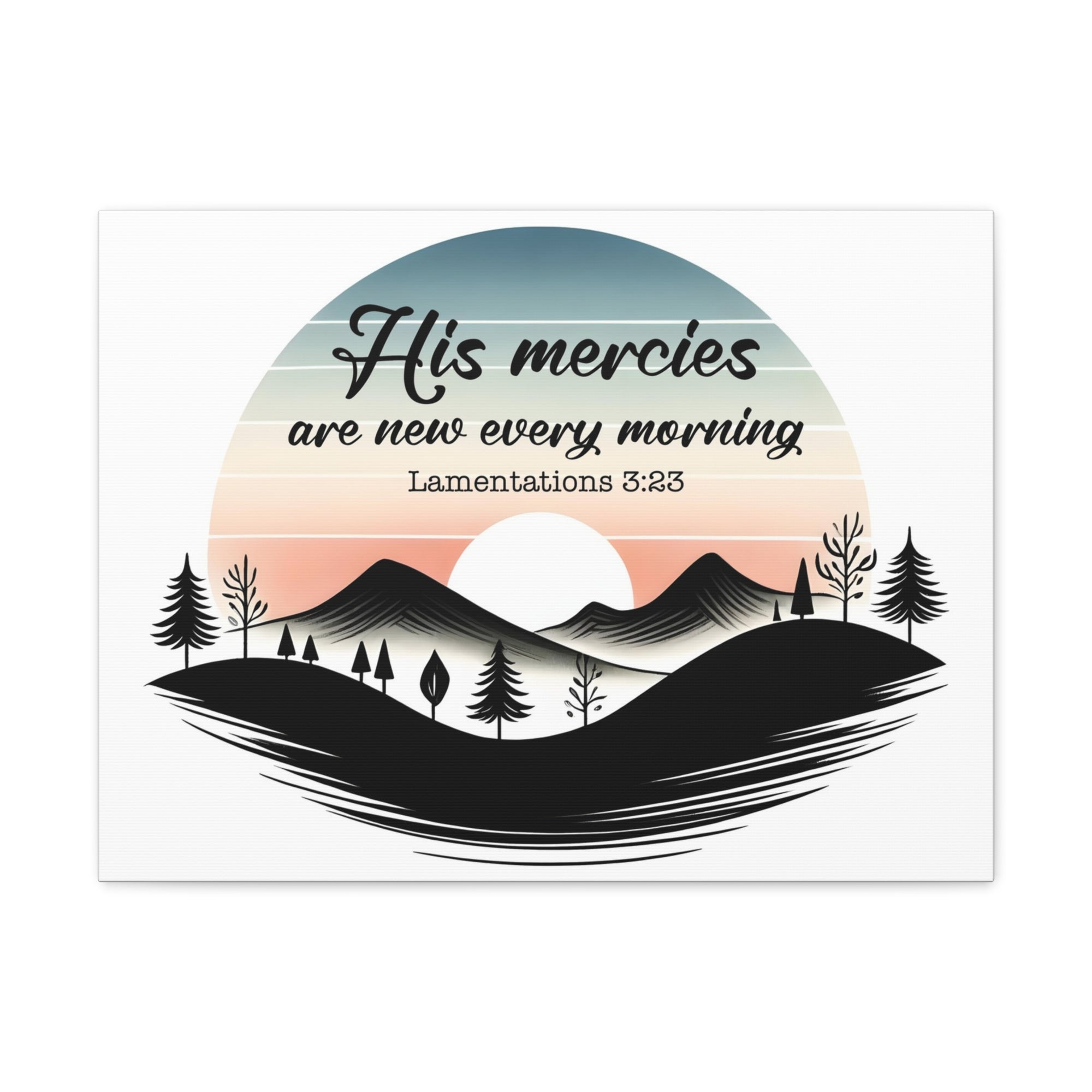 Scripture Walls Lamentations 3:23 New Mercies Bible Verse Canvas Christian Wall Art Ready to Hang Unframed-Express Your Love Gifts