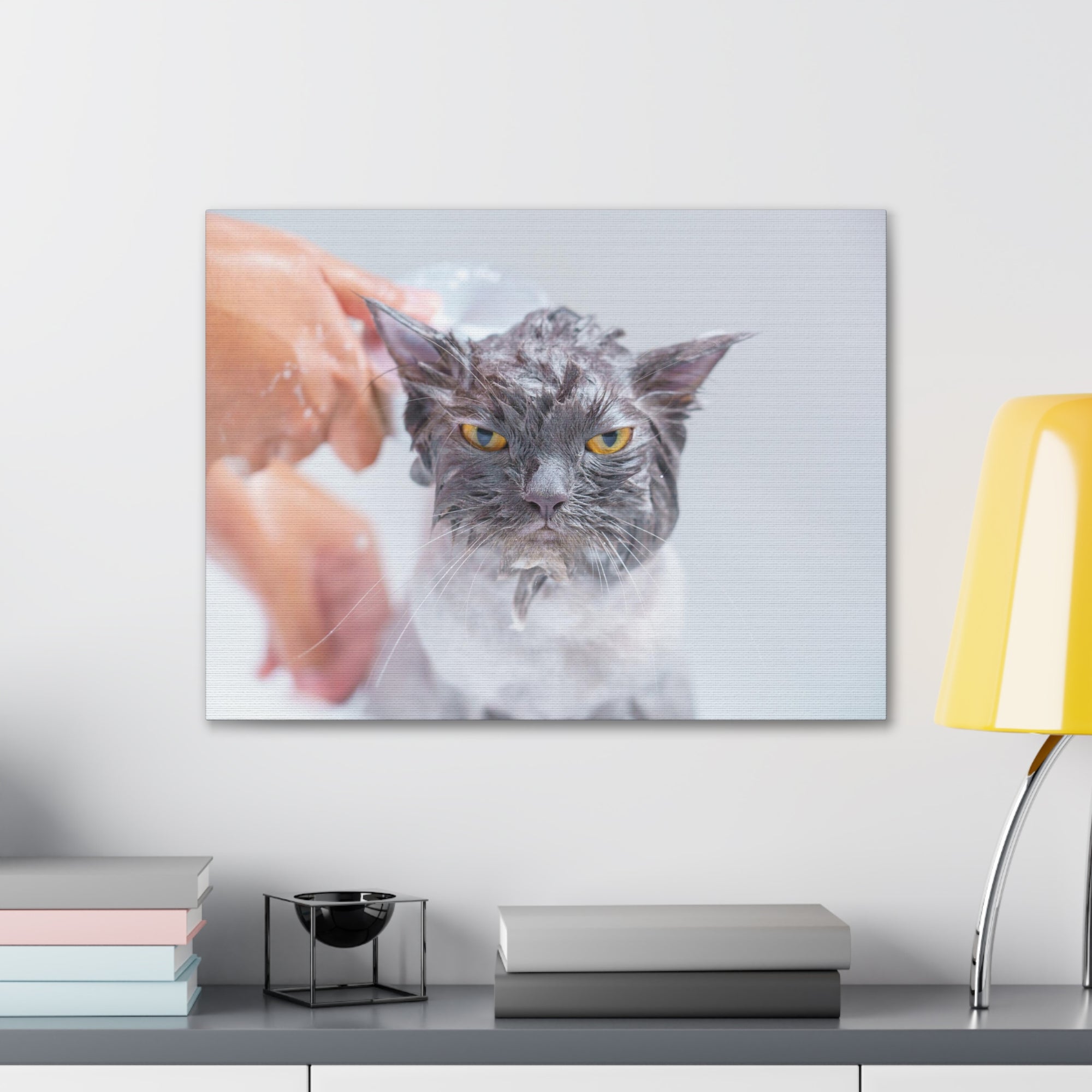 Funny Persian Cat Bathee Canvas Wall Art for Home Decor Ready-to-Hang-Express Your Love Gifts