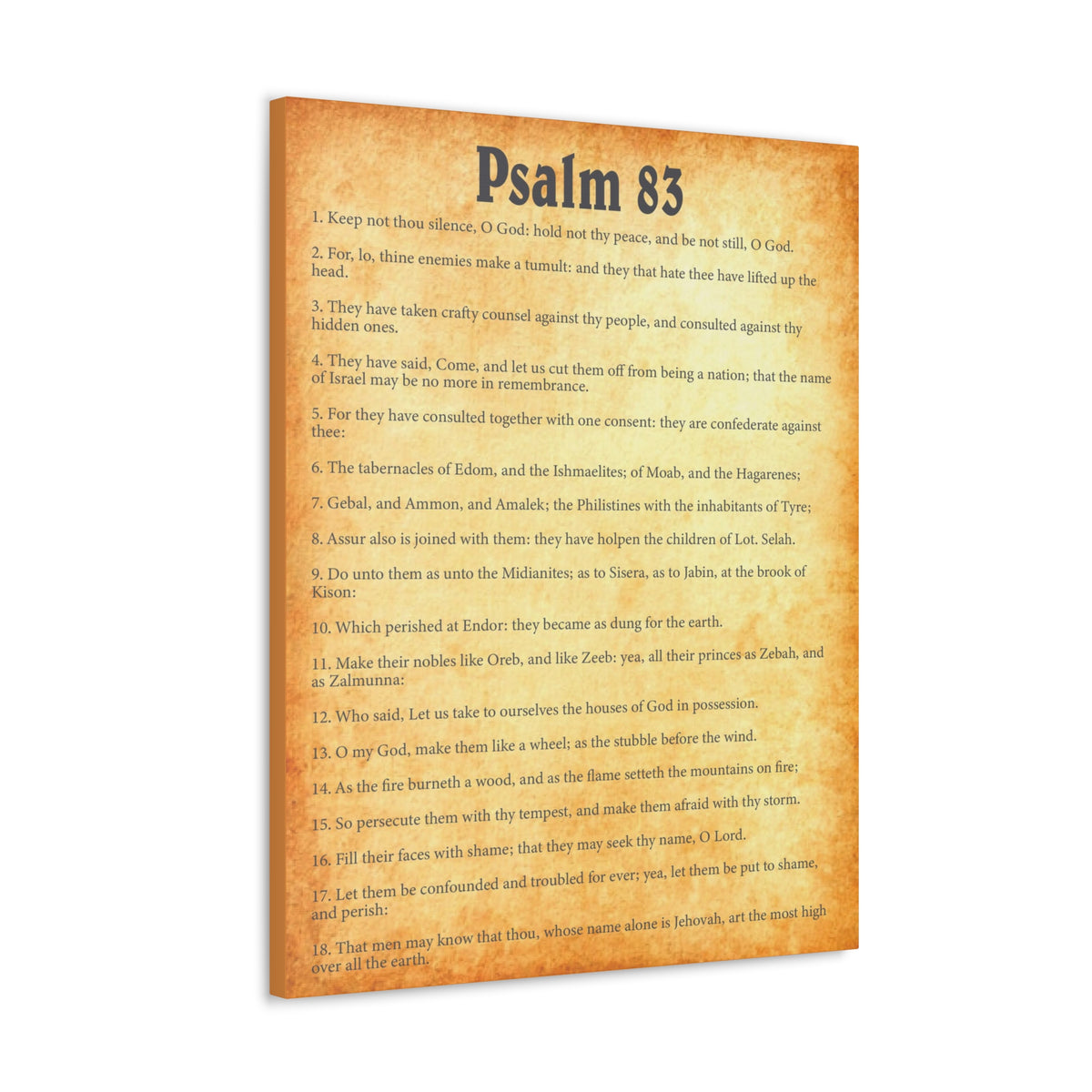 Scripture Walls Psalm 83 Gold Bible Chapter Canvas Christian Wall Art Ready to Hang Unframed-Express Your Love Gifts