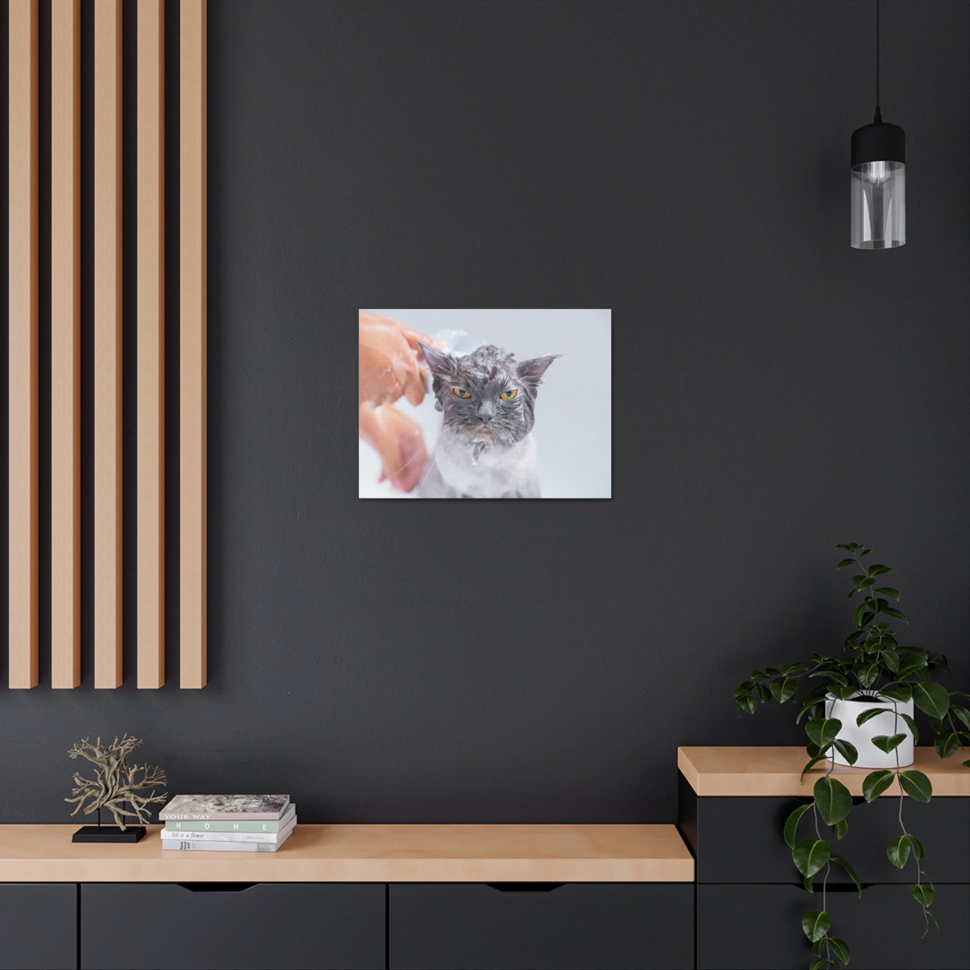 Funny Persian Cat Bathee Canvas Wall Art for Home Decor Ready-to-Hang-Express Your Love Gifts