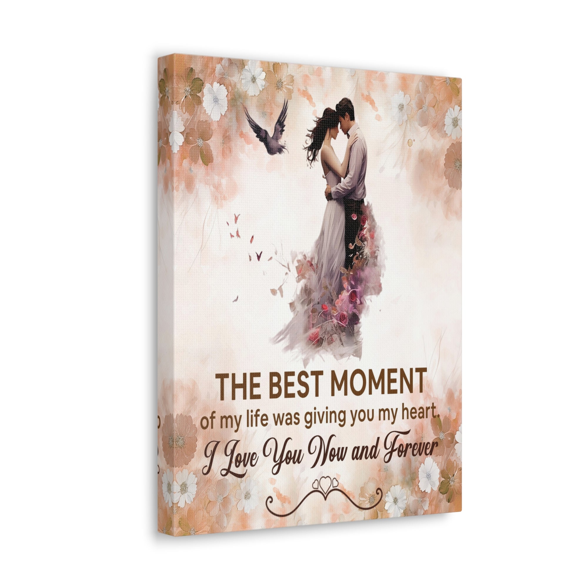 To My Wife The Best Moment of My Life Canvas Wall Art – Romantic Gift of Love & Devotion-Express Your Love Gifts