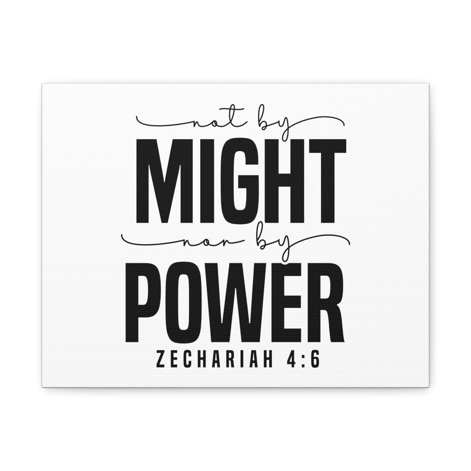 Scripture Walls Zechariah 4:6 Not By Might Bible Verse Canvas Christian Wall Art Ready to Hang Unframed-Express Your Love Gifts