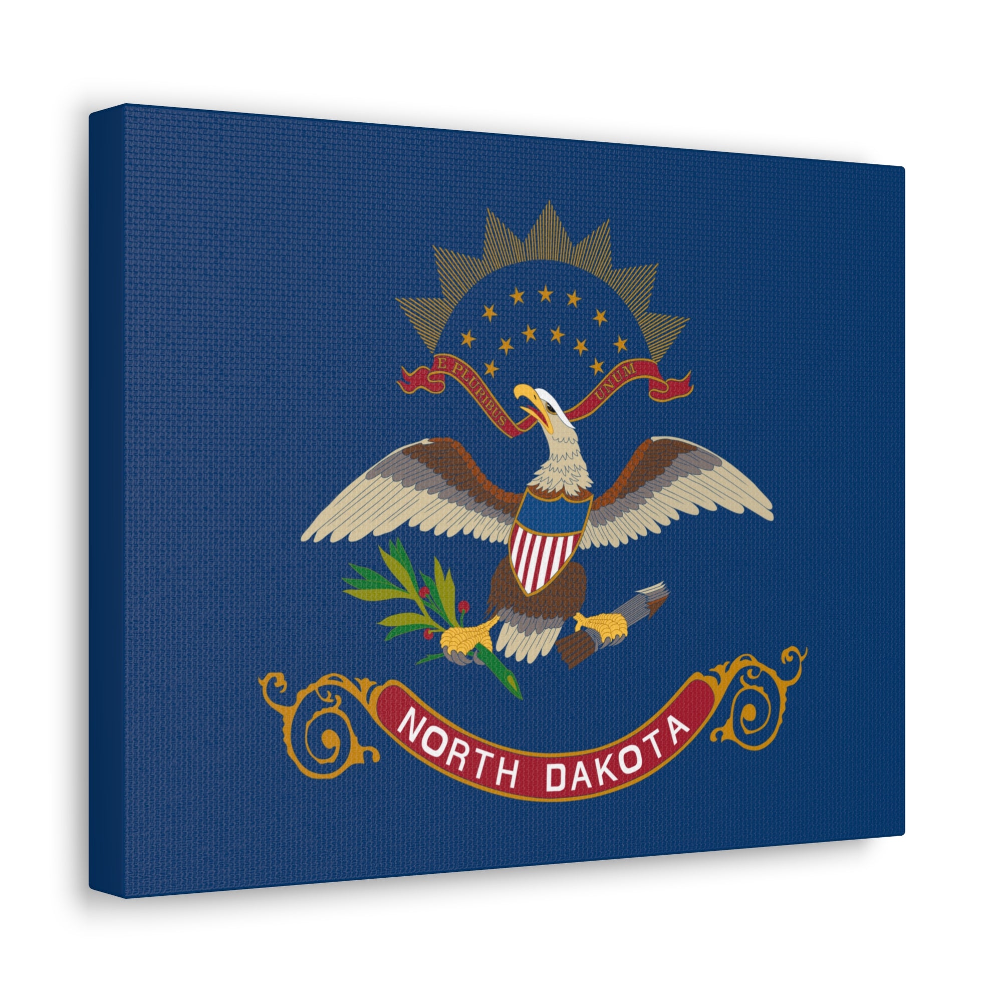 North Dakota Stage Flag Canvas Vibrant Wall Art Unframed Home Decor-Express Your Love Gifts