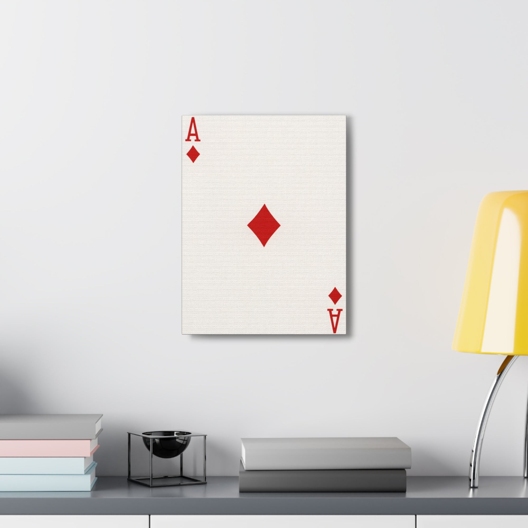 Ace Of Diamonds Playing Card Canvas Wall Art for Home Decor Ready-to-Hang-Express Your Love Gifts