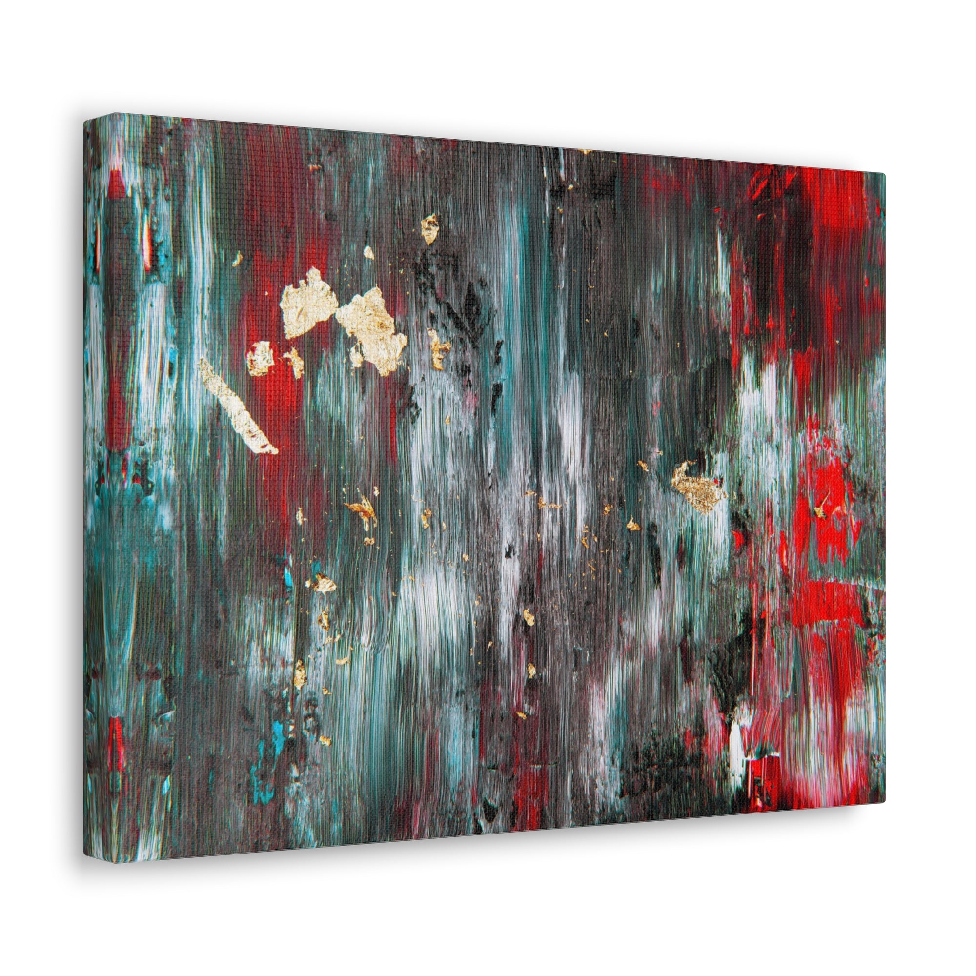 Abstract Art Gold Textured White Red Black Brushstrokes Painting Canvas Wall Art for Home Decor Ready-to-Hang-Express Your Love Gifts