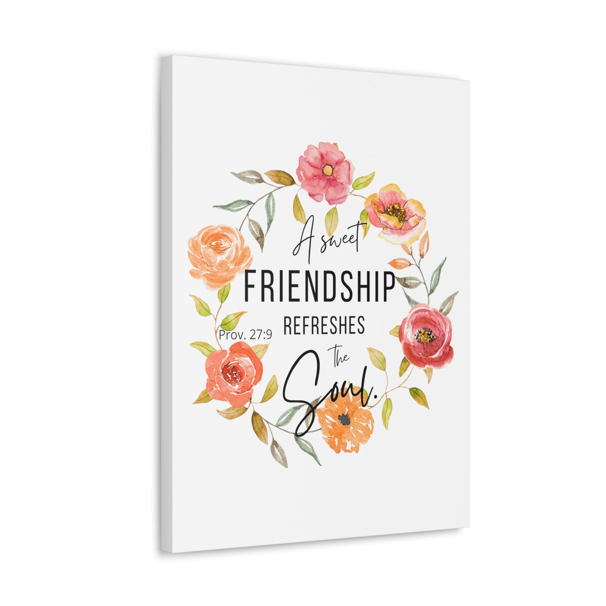 Scripture Walls Proverbs 27:9 A Sweet Friendship Bible Verse Canvas Christian Wall Art Ready to Hang Unframed-Express Your Love Gifts